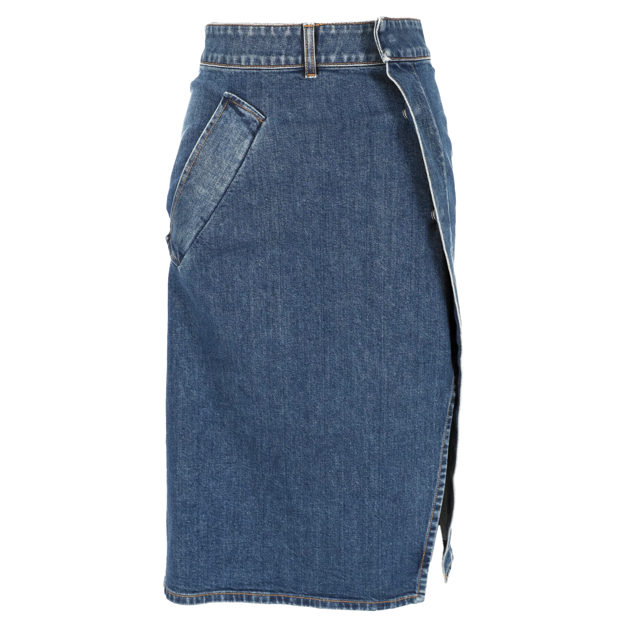 Women's Stella McCartney Midi Skirt in Light Blue Denim