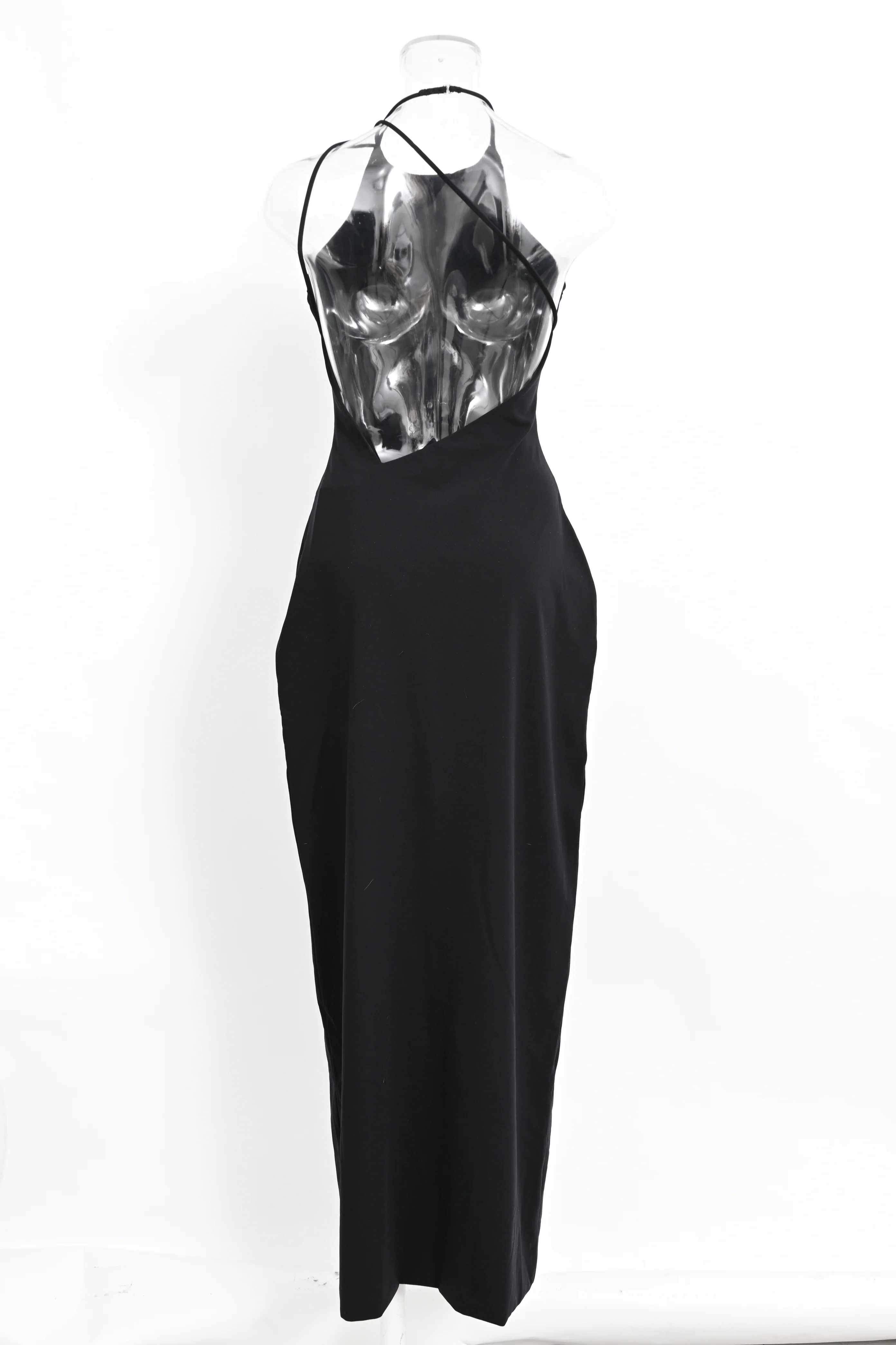 Women's The Row Coralia Halterneck Maxi Dress in Black Polyamide - Image 10