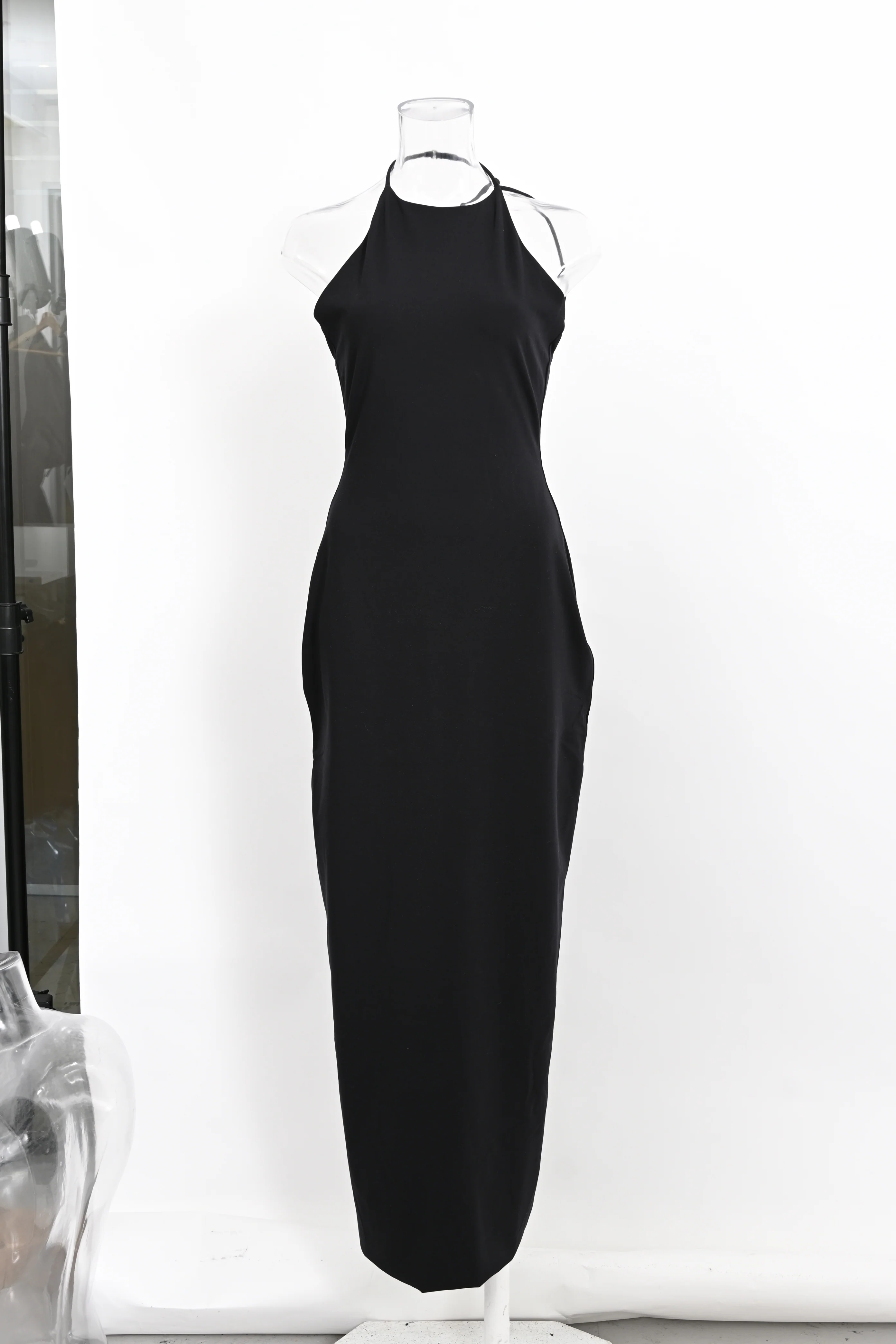 Women's The Row Coralia Halterneck Maxi Dress in Black Polyamide - Image 8