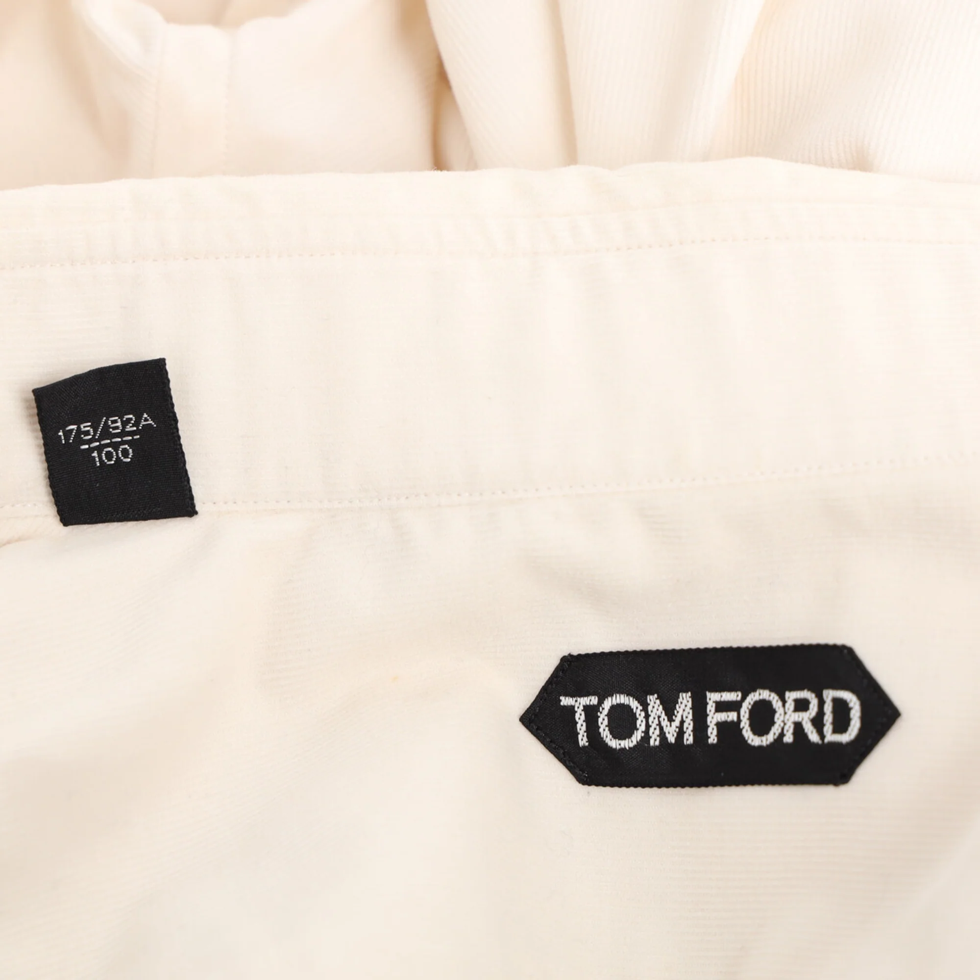 Men's Tom Ford Garment-Dyed Brushed Shirt in White Cotton - Image 4