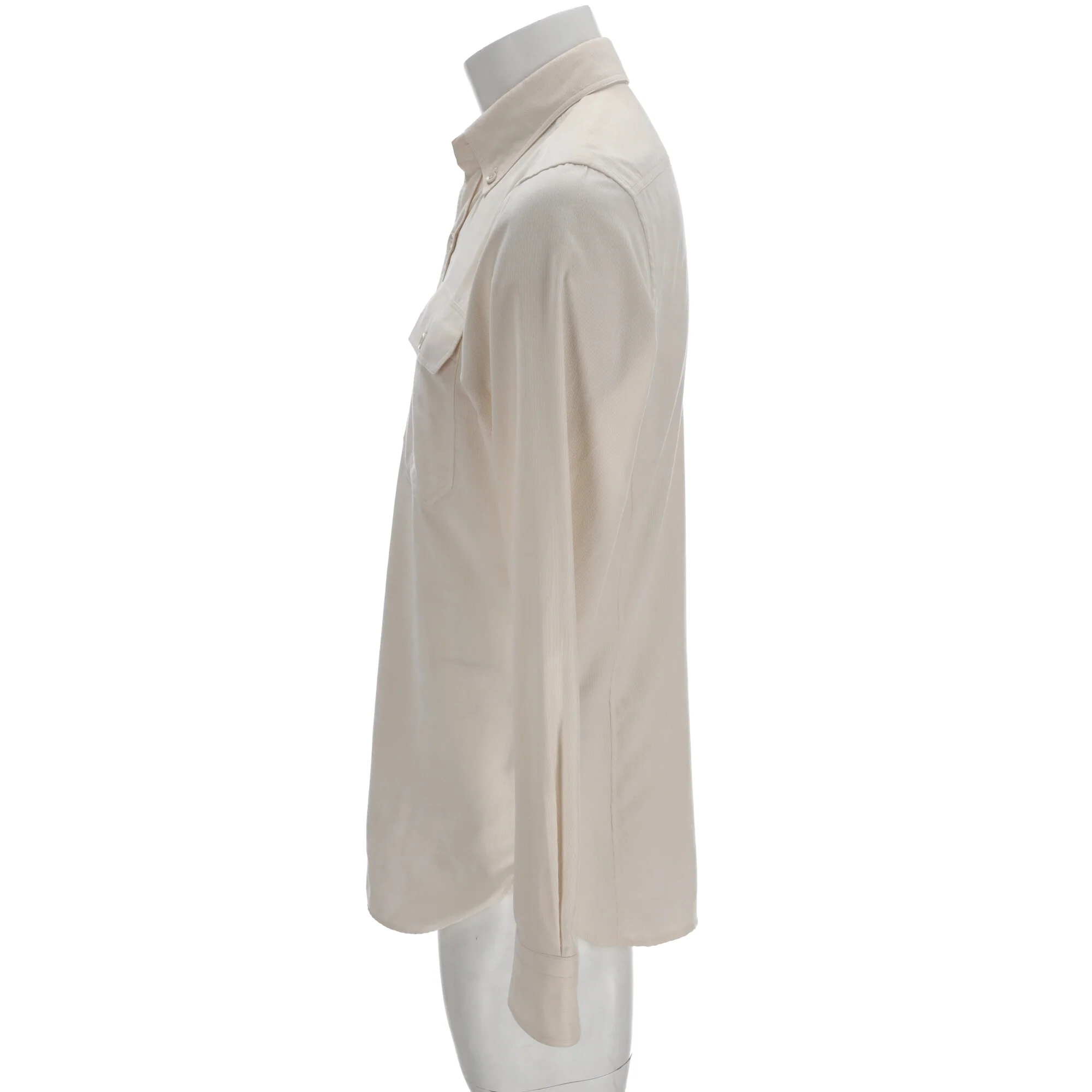 Men's Tom Ford Garment-Dyed Brushed Shirt in White Cotton - Image 7