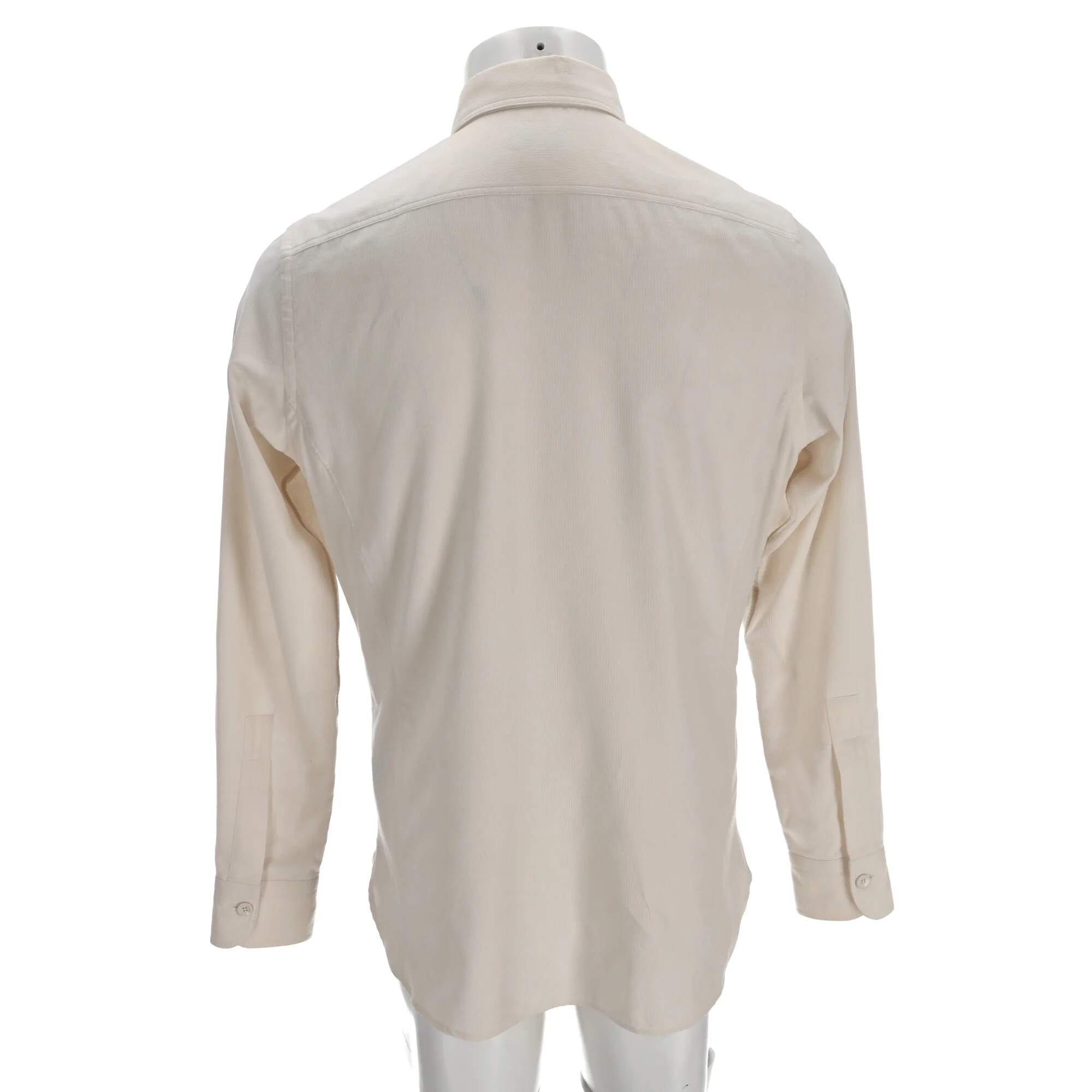 Men's Tom Ford Garment-Dyed Brushed Shirt in White Cotton - Image 8