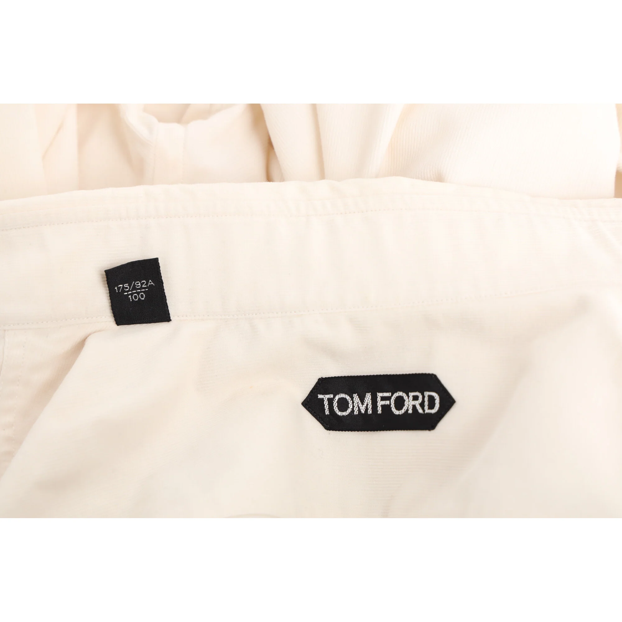 Men's Tom Ford Garment-Dyed Brushed Shirt in White Cotton - Image 9