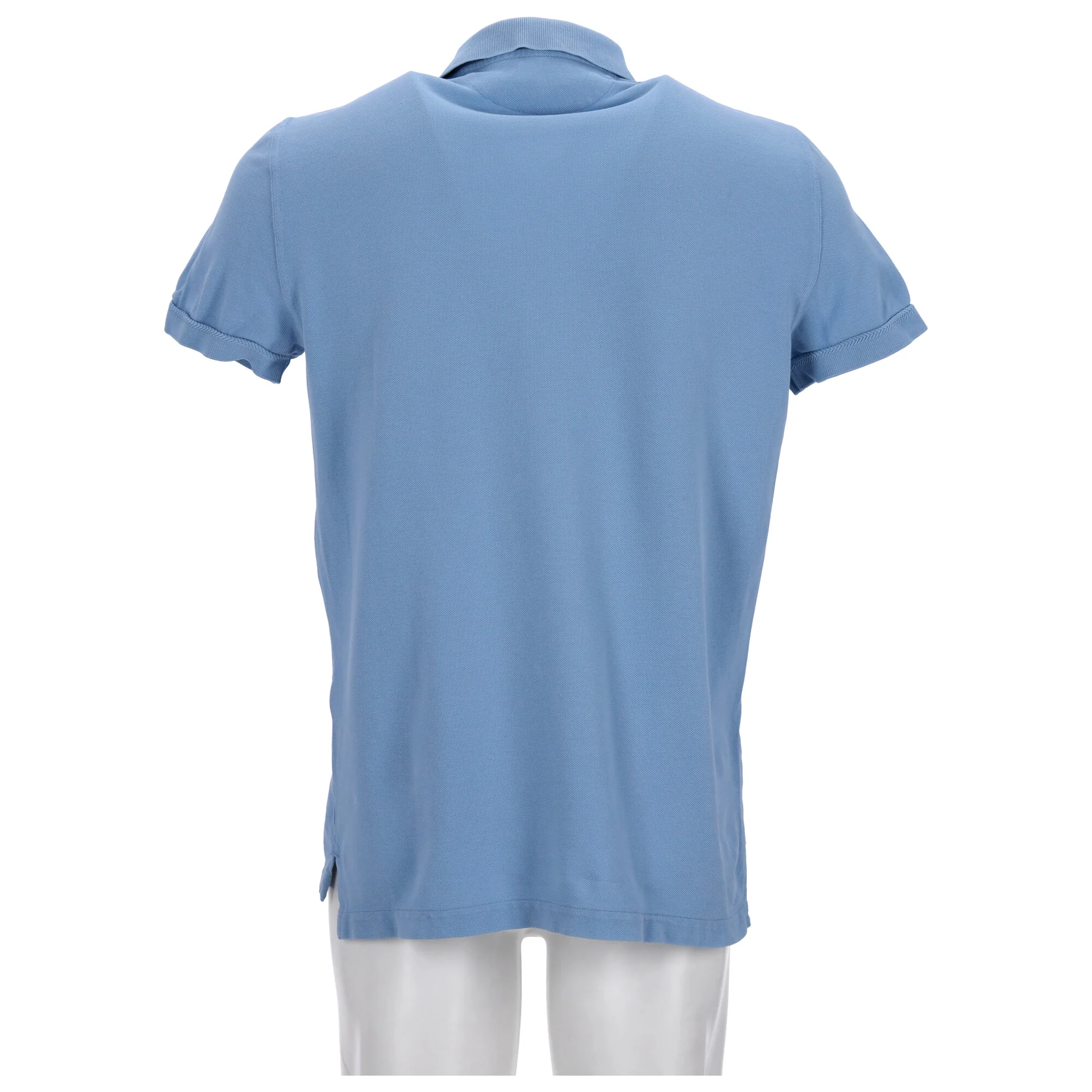 Men's Tom Ford Pique Short Sleeve Polo Shirt in Blue Cotton - Image 9