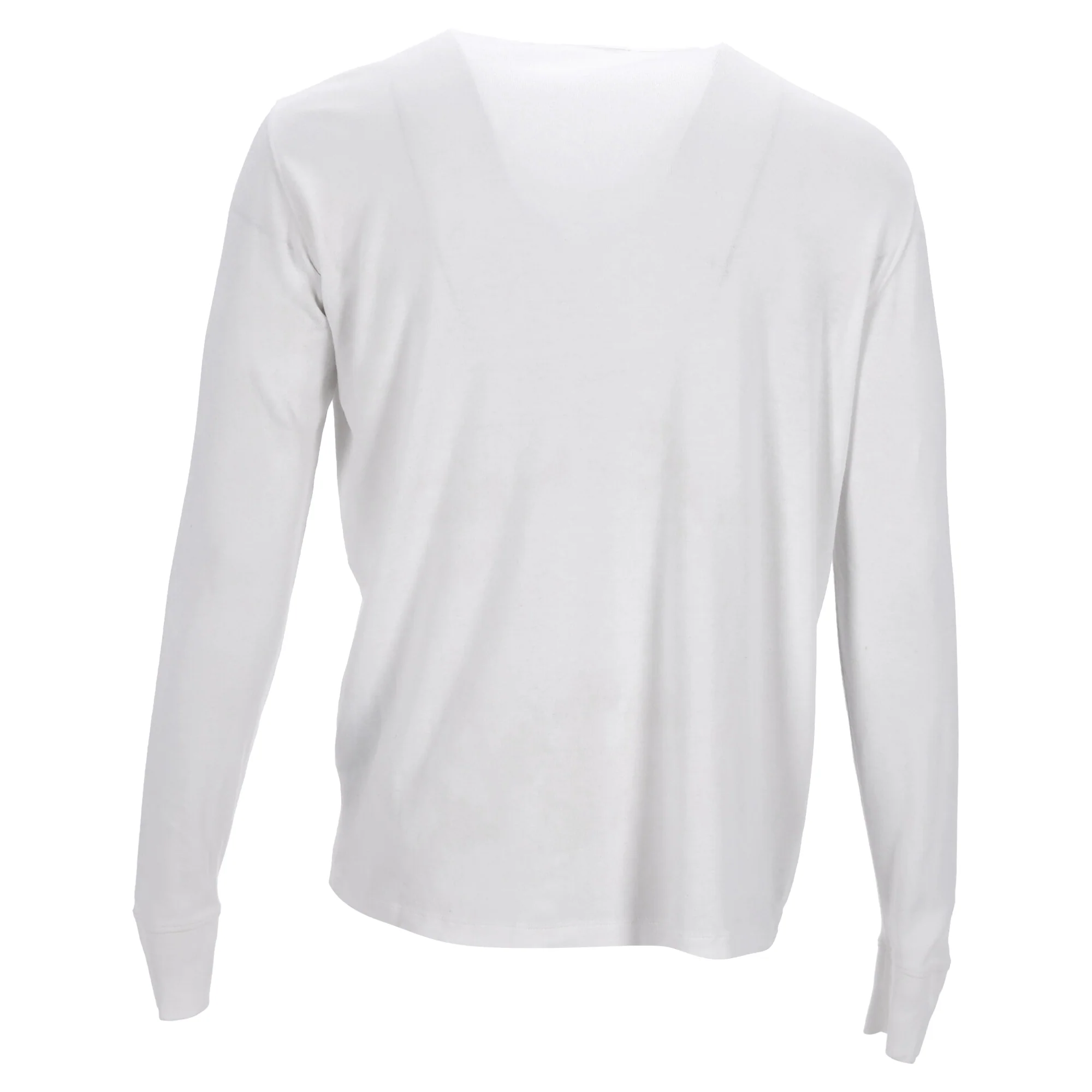 Men's Tom Ford Ribbed Long-Sleeve T-Shirt in White Cotton - Image 3