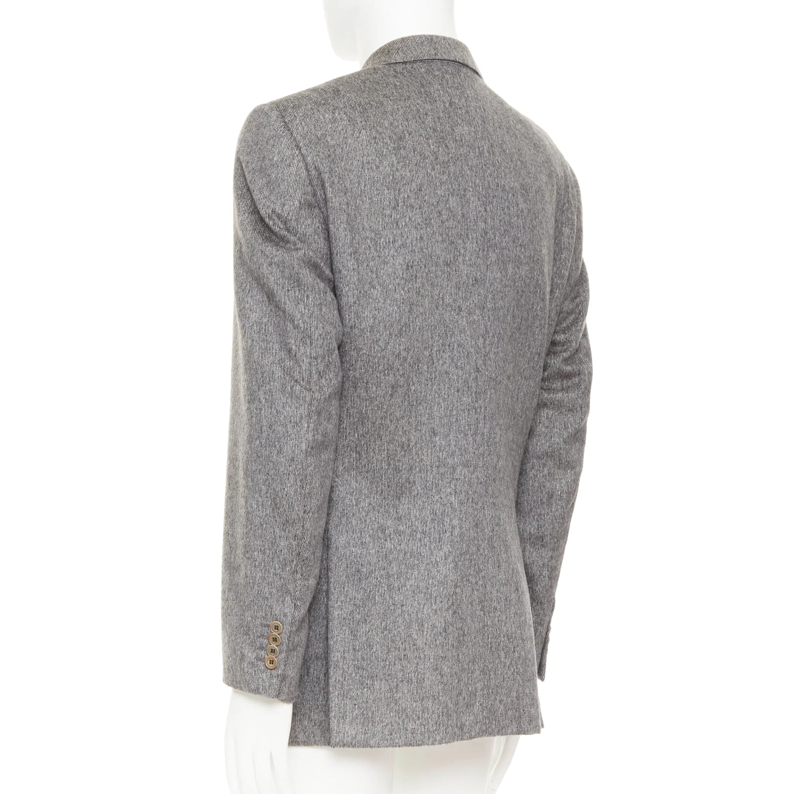 Men's VERSACE 100% cashmere grey flap pocket 2-button unstructured blazer EU50 L - Image 6