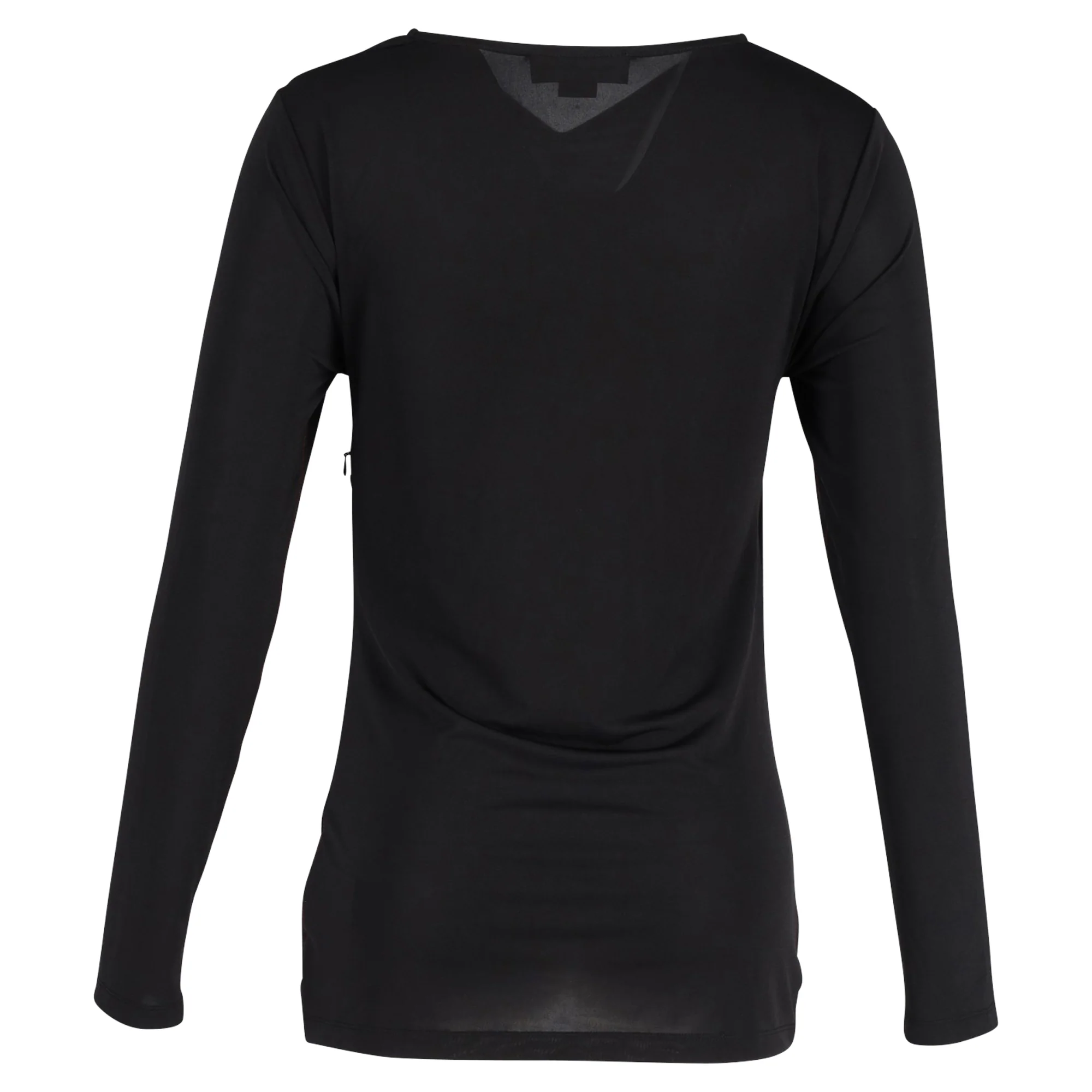 Women's Cutout Ruched Stretch Top in Black Cotton - Image 3