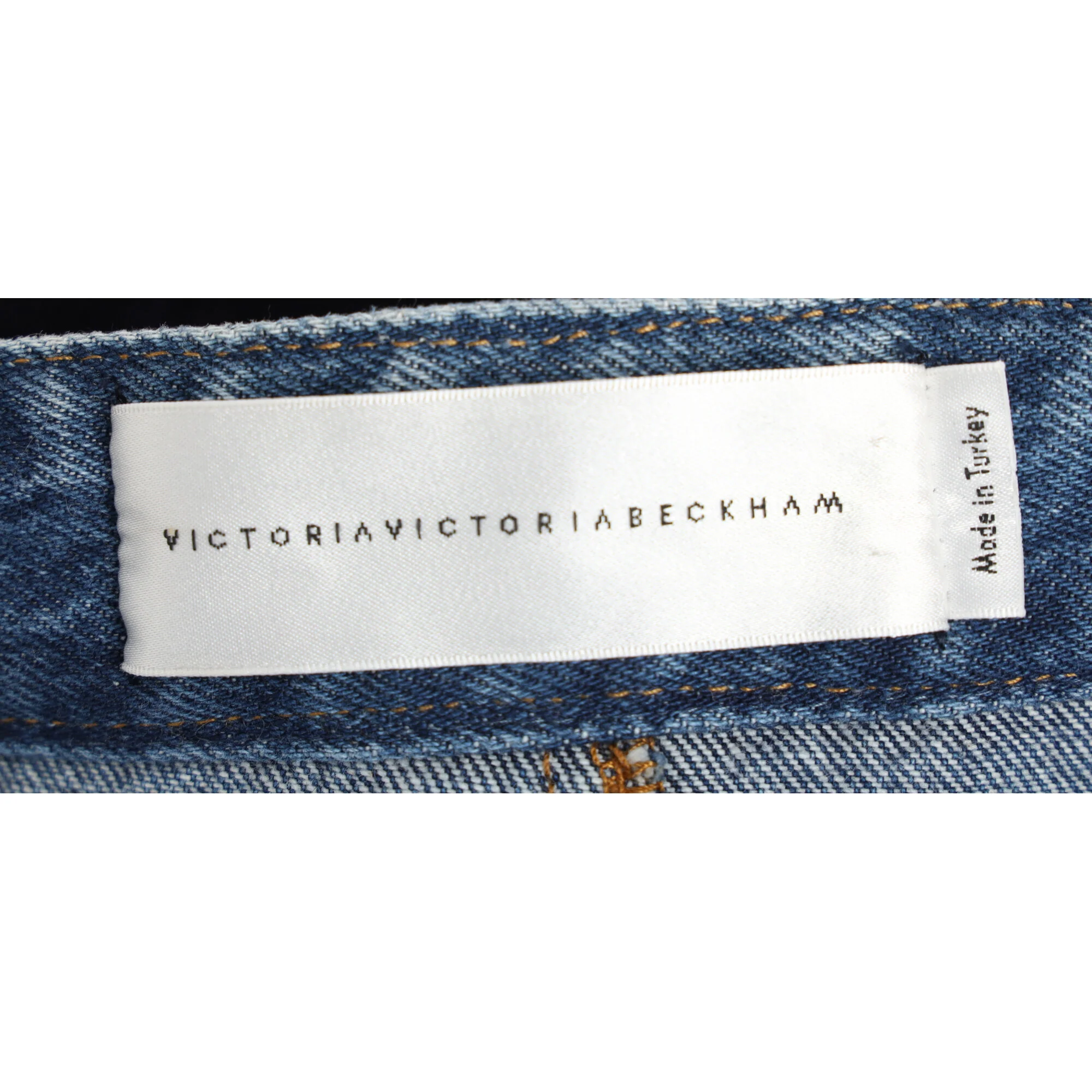 Women's Victoria Beckham Contrast Mini Denim Skirt in Blue Cotton - Image 4