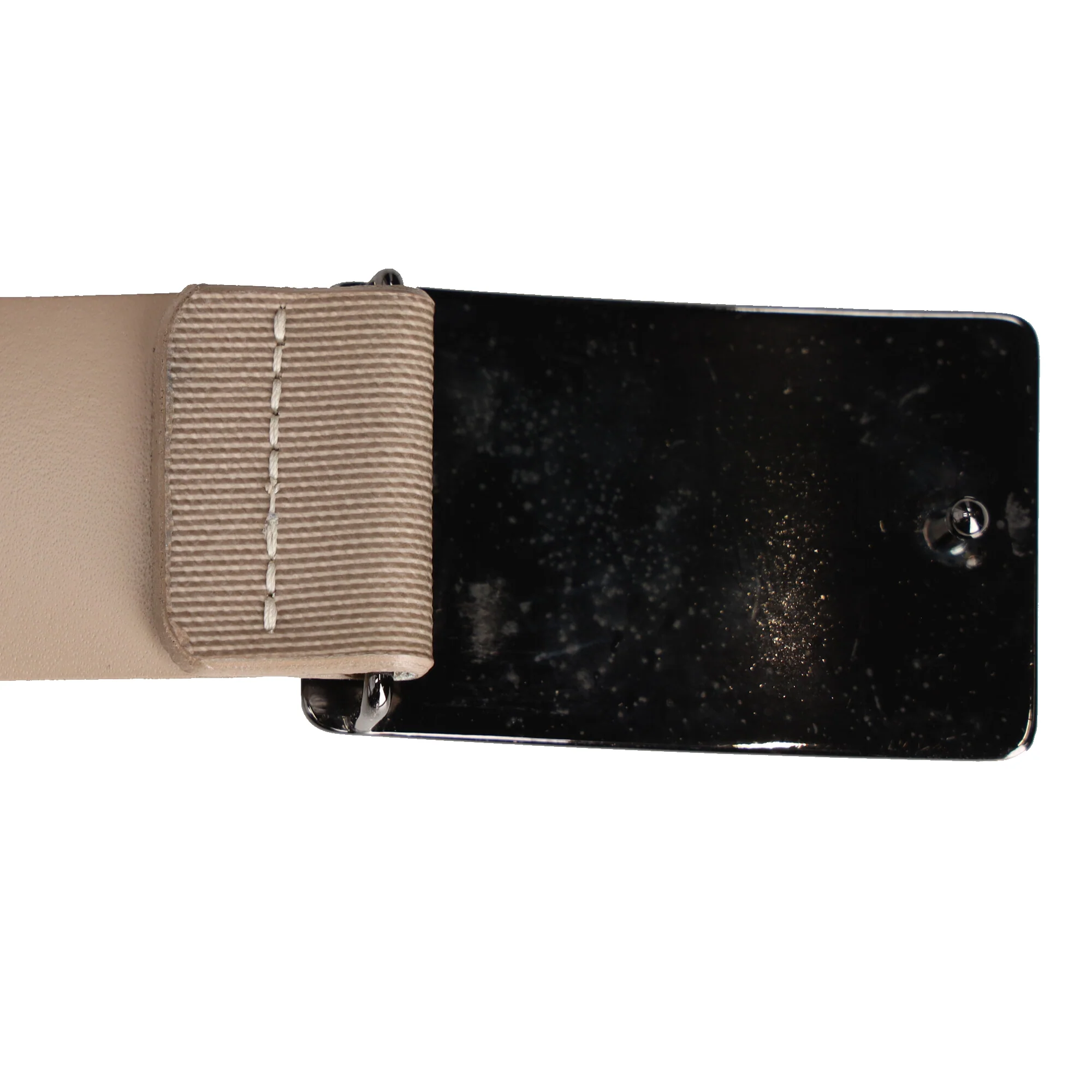 Burberry Check-Print Plaque Buckle Belt in Beige PVC - Image 8