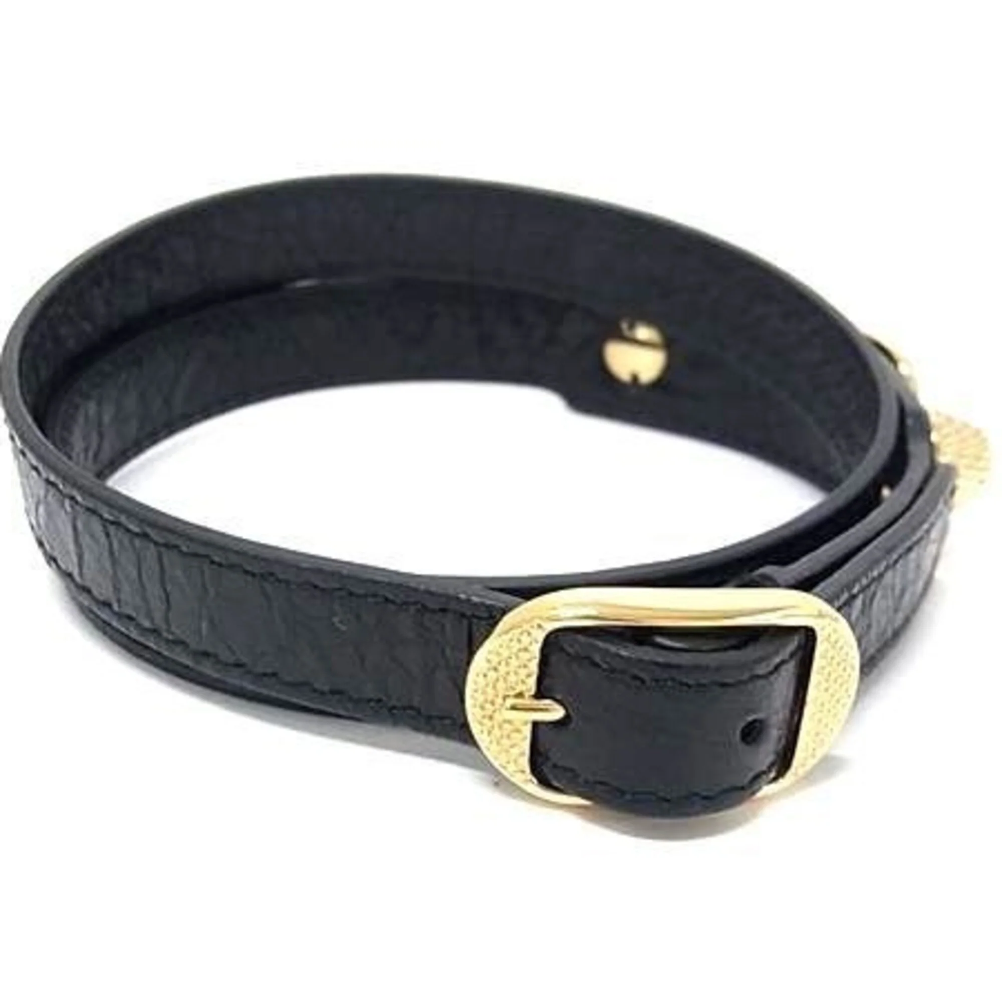 Giant Bracelet Leather Black Triple Stud