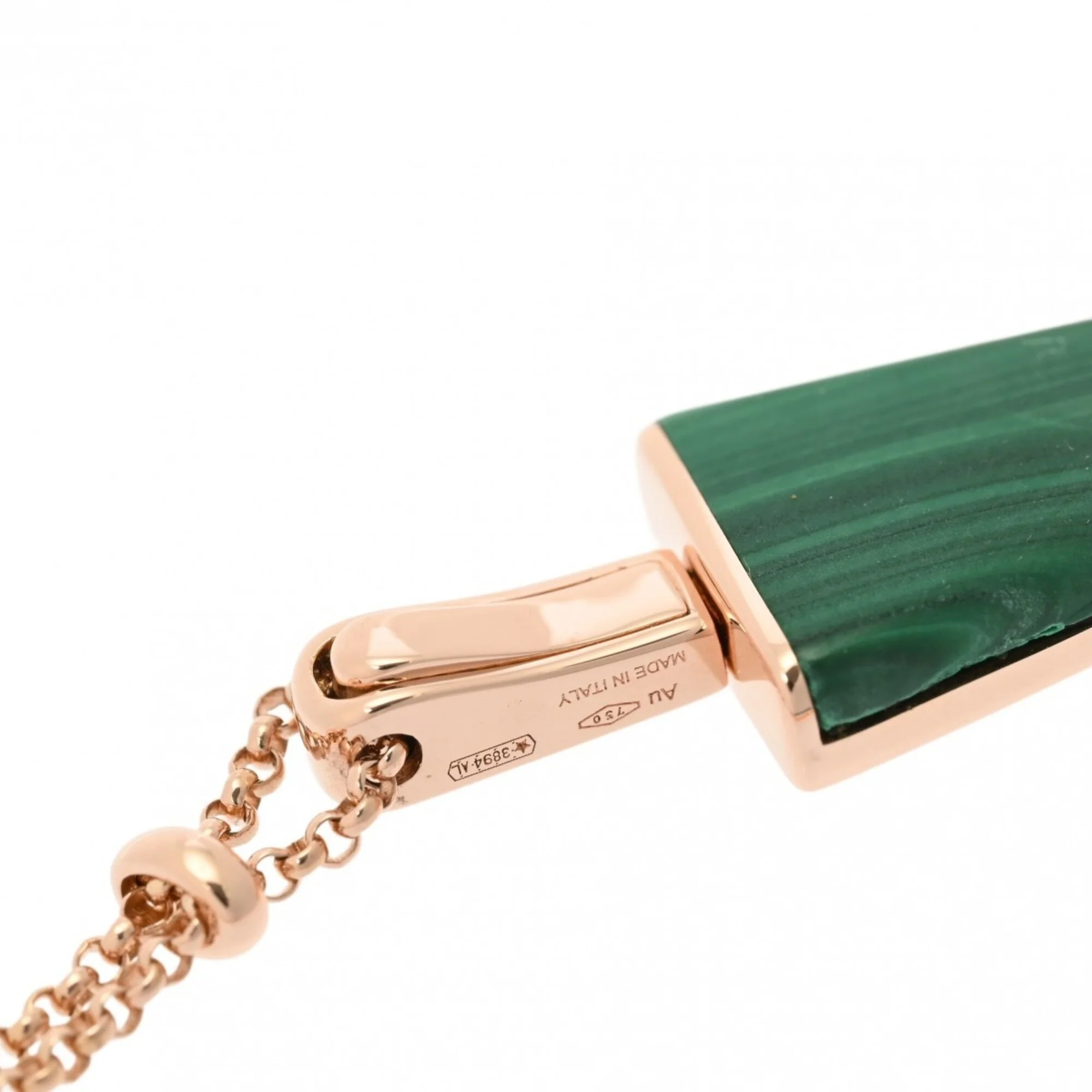 Bracelet 18K Rose Gold with Diamond and Malachite - Image 4