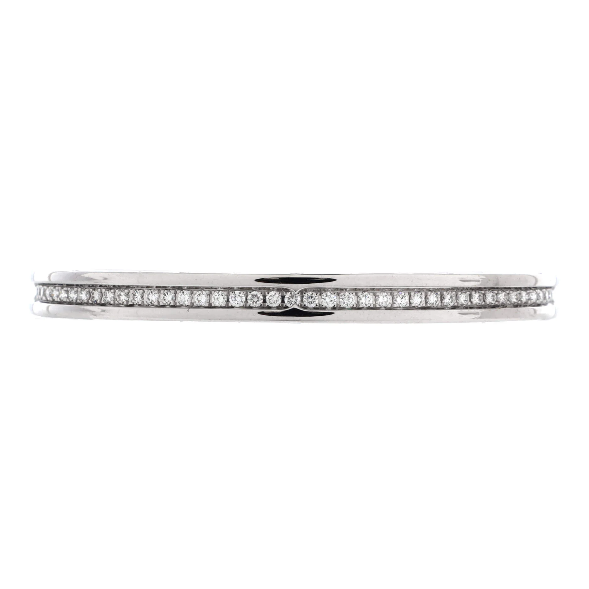 B.Zero1 Cuff Bracelet 18K White Gold with Pave Diamonds