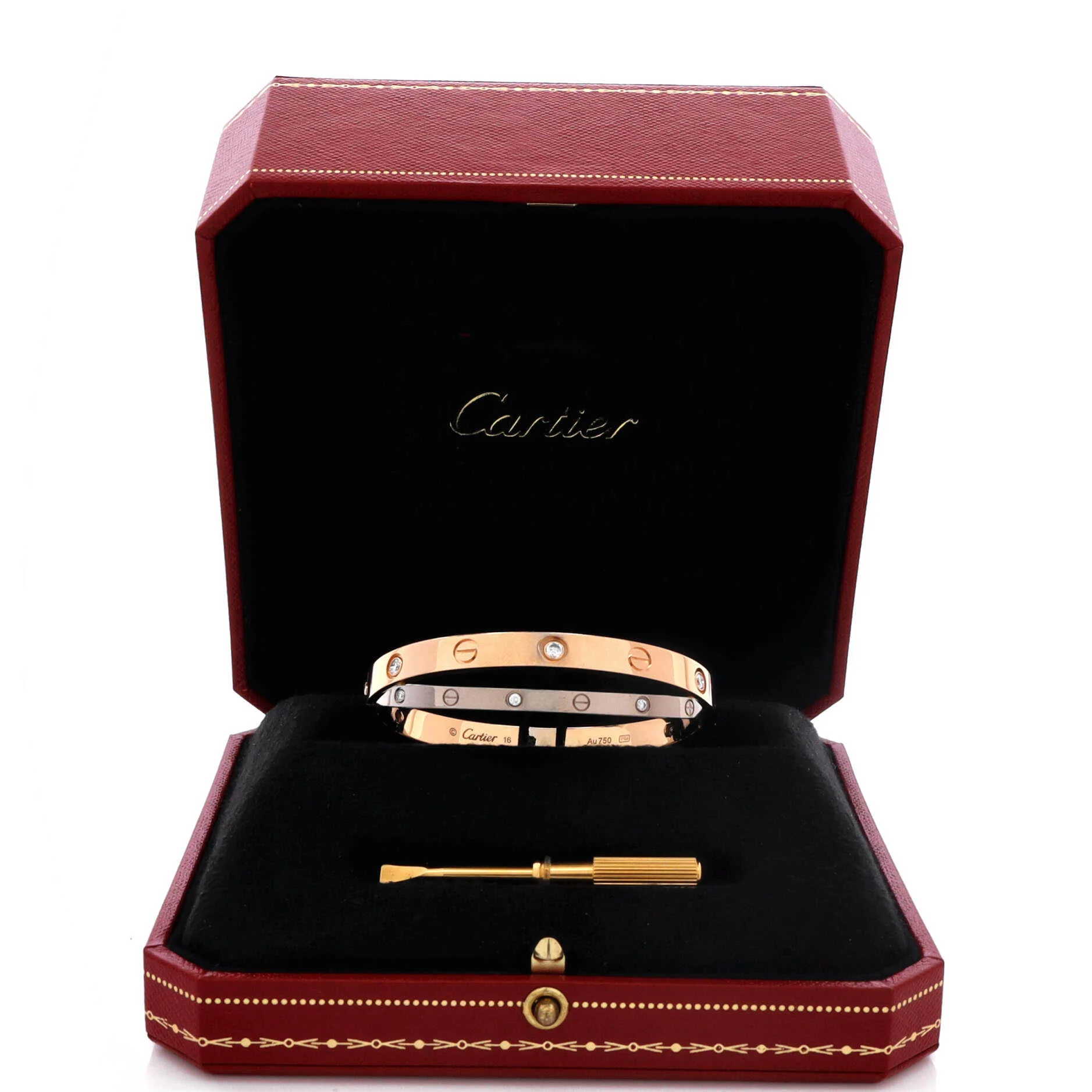 Double Love Bracelet 18K Rose Gold with 18K White Gold with Diamonds - Image 2