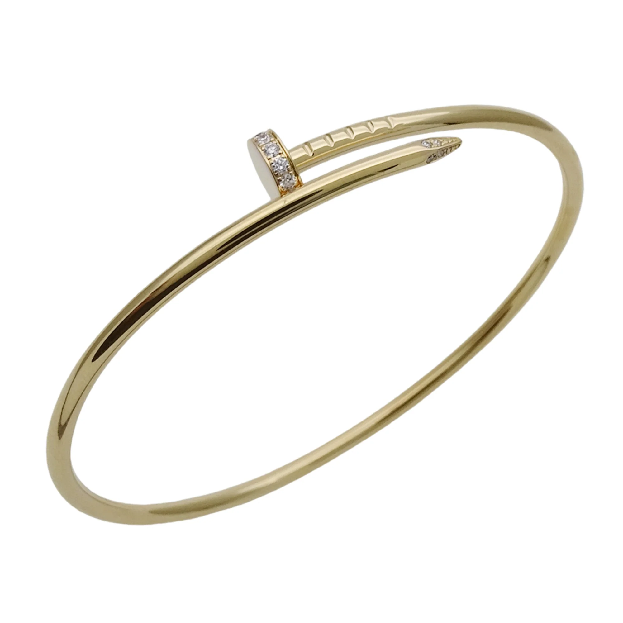 Juste un Clou Bracelet 18K Yellow Gold Small with Diamond - Image 3