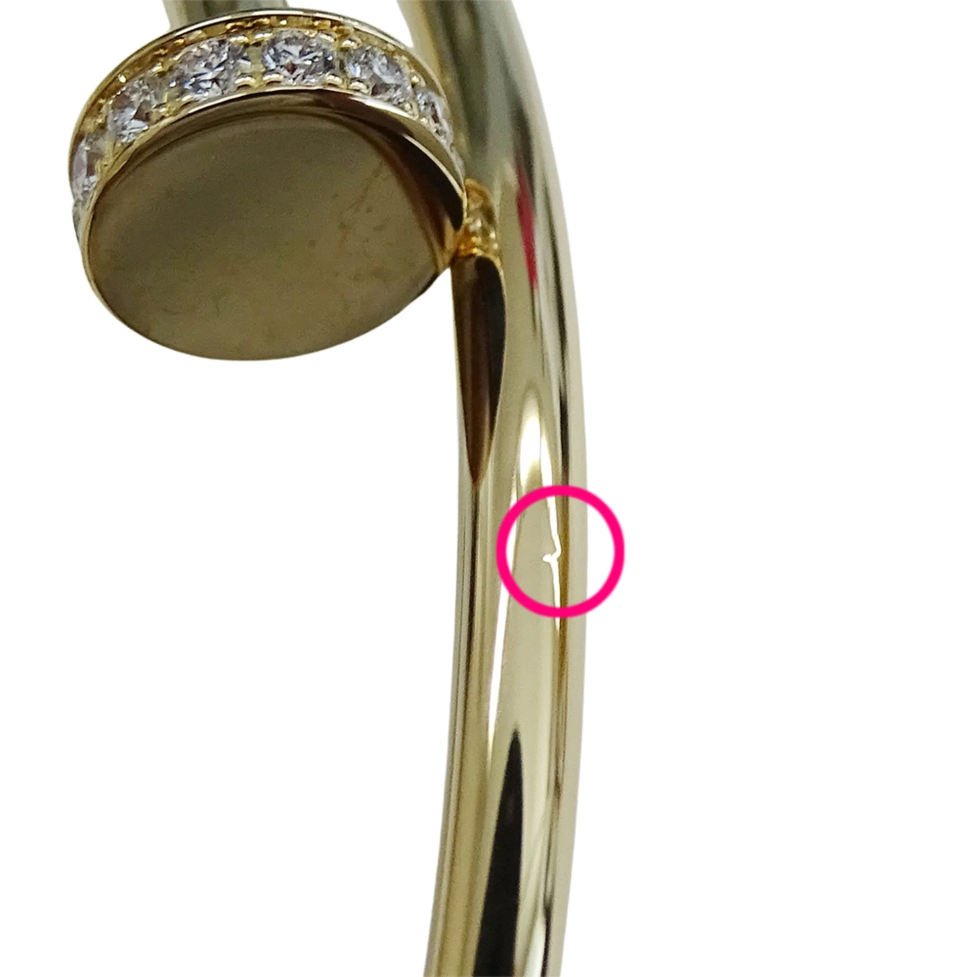 Juste un Clou Bracelet 18K Yellow Gold Small with Diamond - Image 8