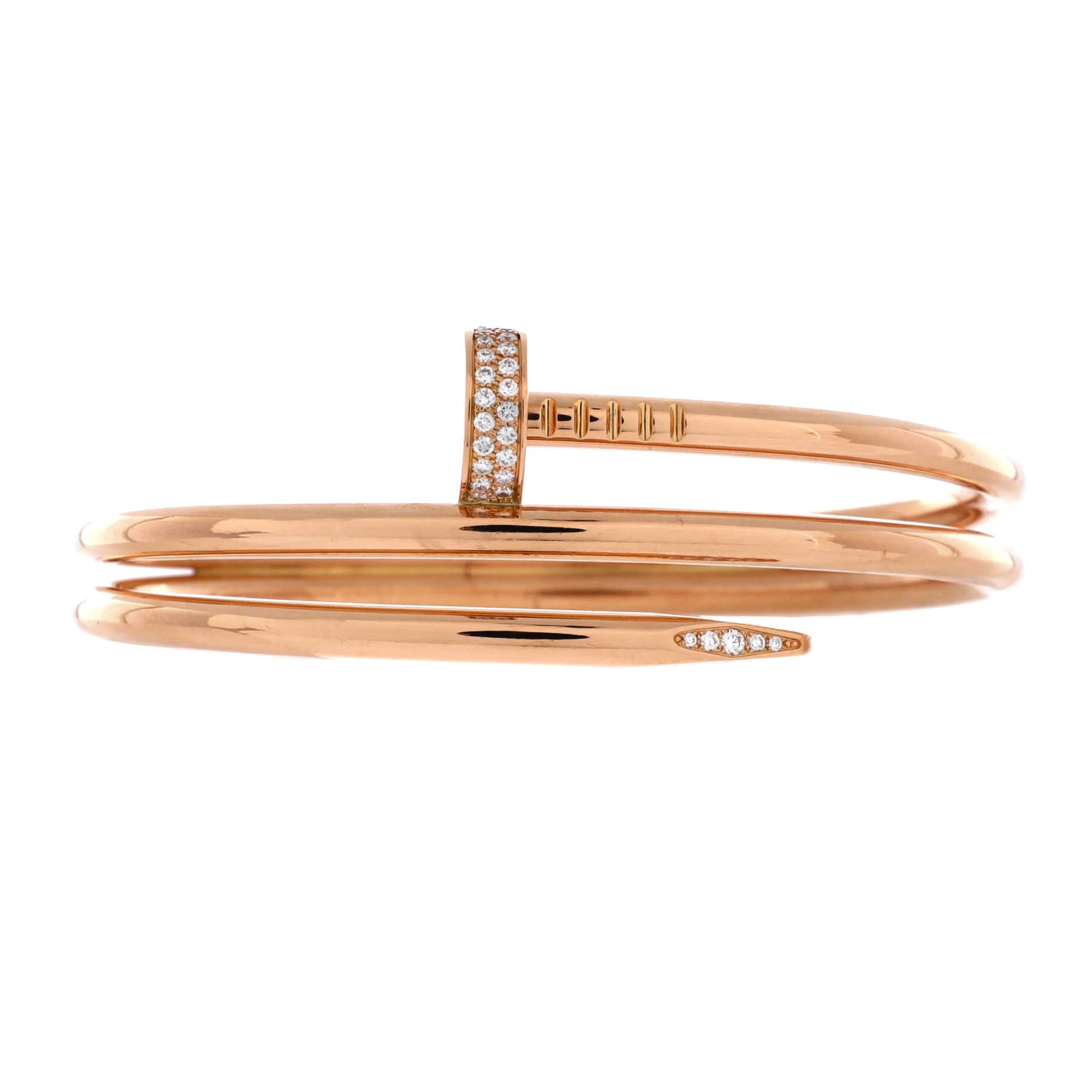 Juste un Clou Double Wrap Bracelet 18K Rose Gold with Diamonds