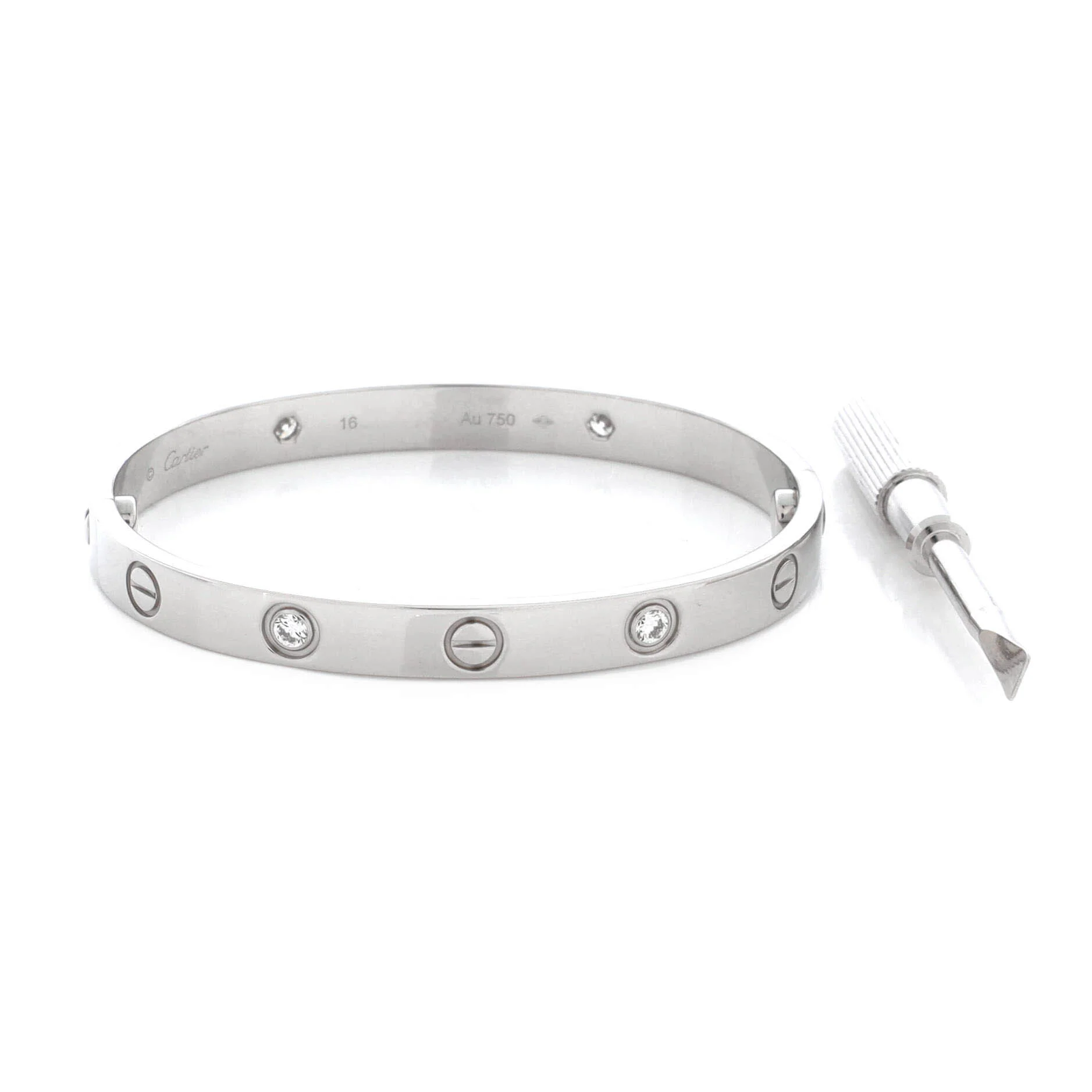 Love 4 Diamond Bracelet 18K White Gold and Diamonds 16 - Image 3