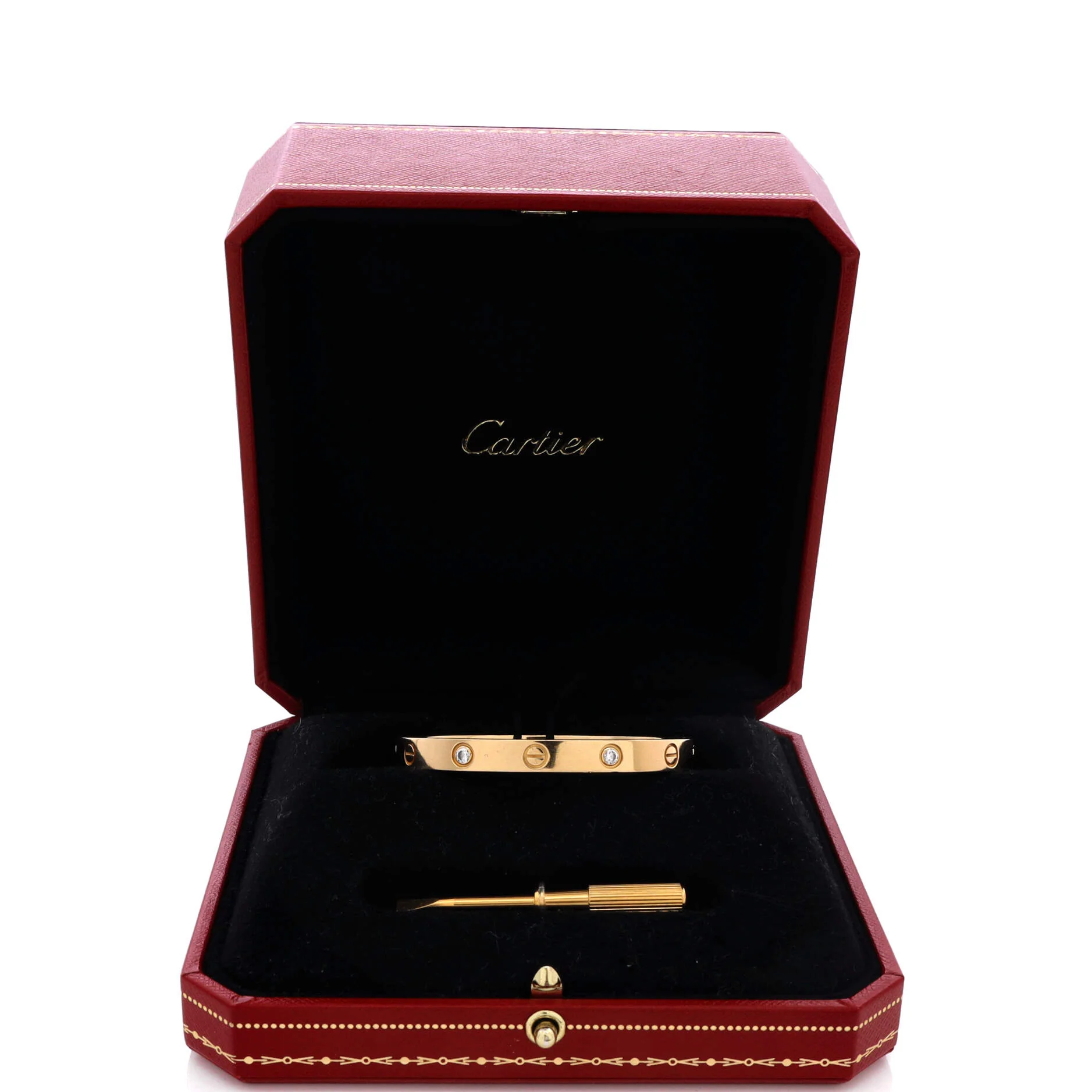 Love 4 Diamond Bracelet 18K Yellow Gold with Diamonds 17 - Image 2