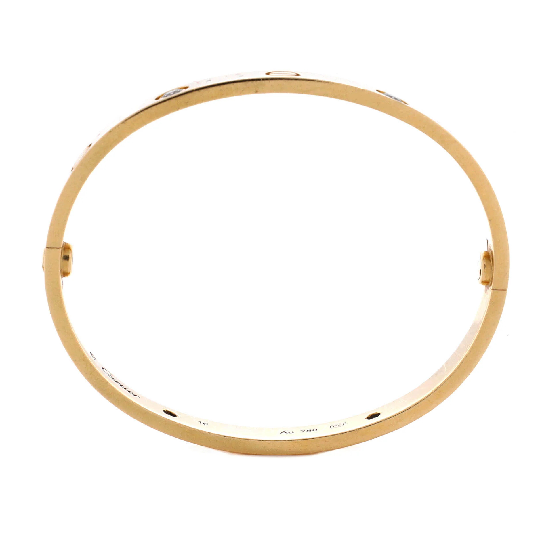 Love 4 Diamond Bracelet 18K Yellow Gold with Diamonds 17 - Image 3