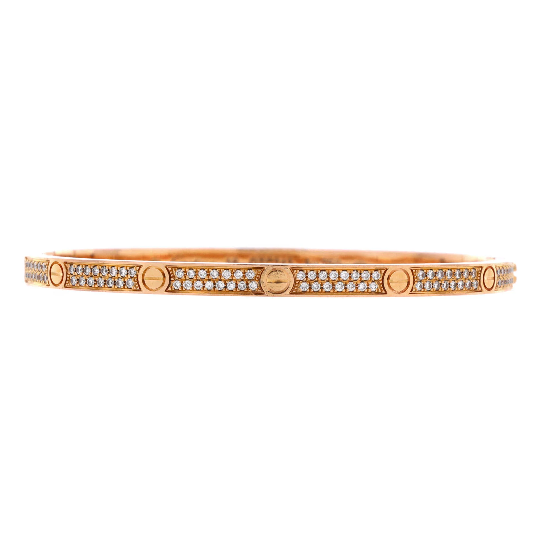 Love Bracelet 18K Rose Gold with Pave Diamonds Small 18