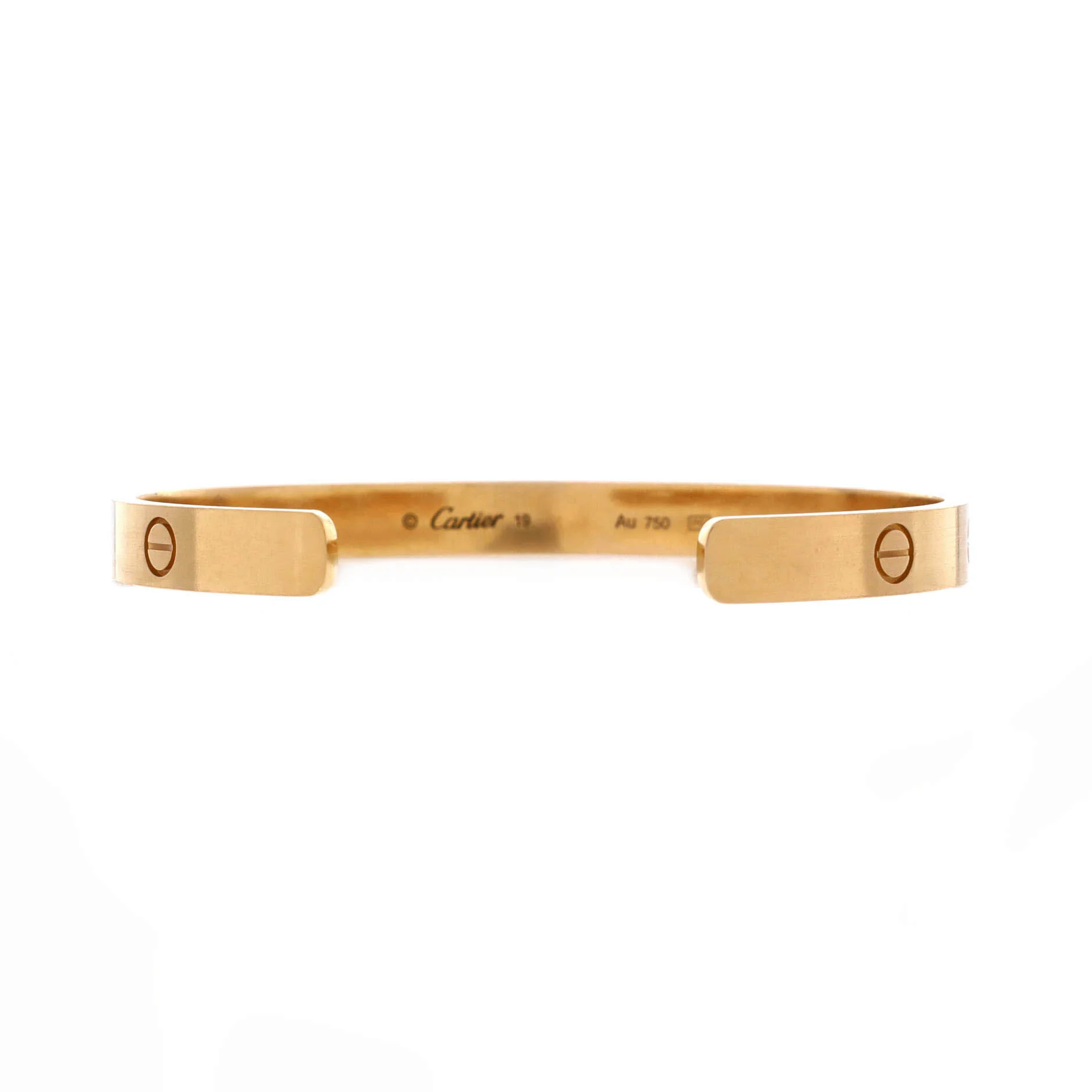 Love Cuff Bracelet 18K Yellow Gold - Image 3