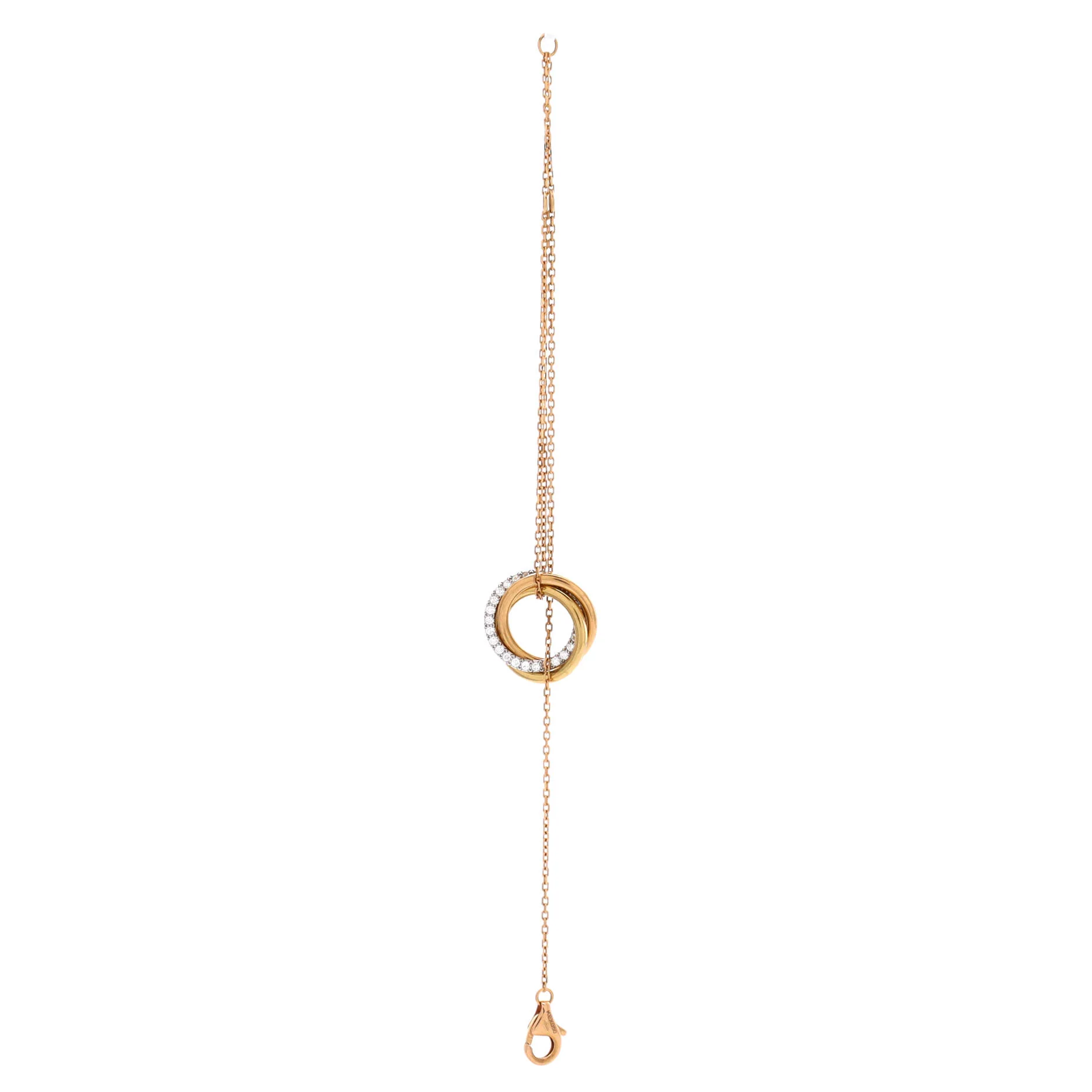 Trinity Chain Bracelet 18K Tricolor Gold and Diamonds - Image 3