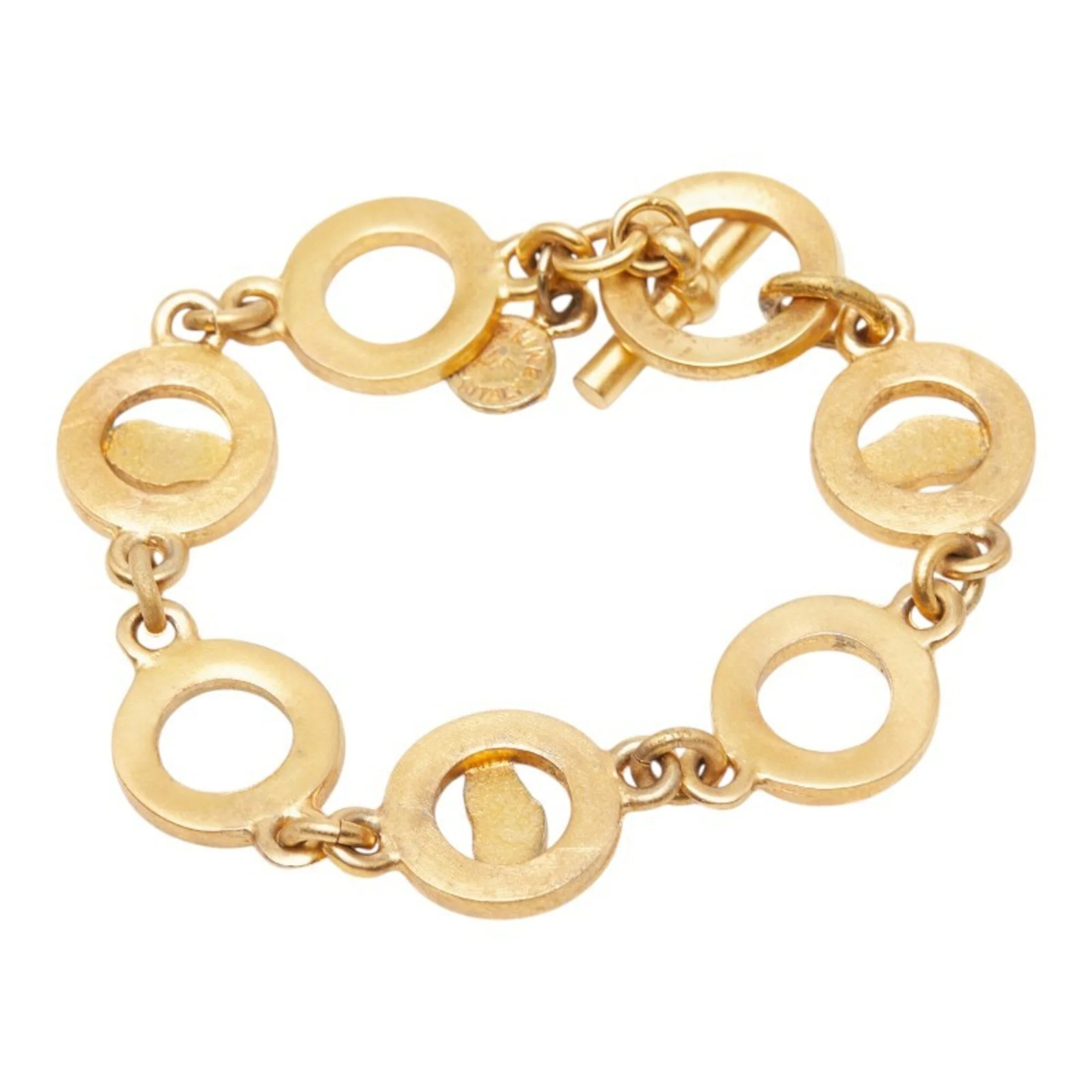 Leaf Motif T-Bar Bracelet Gold - Image 3