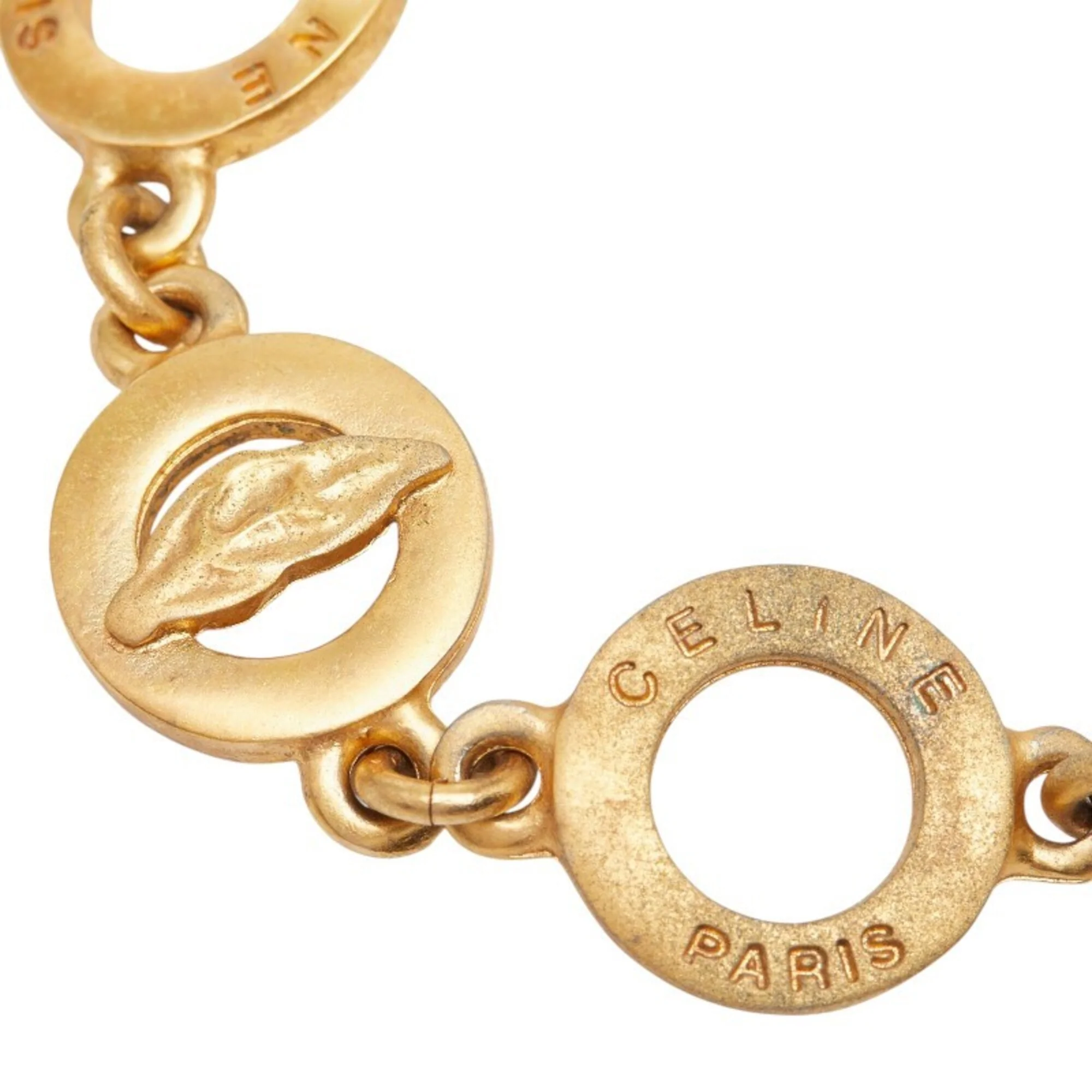 Leaf Motif T-Bar Bracelet Gold - Image 4
