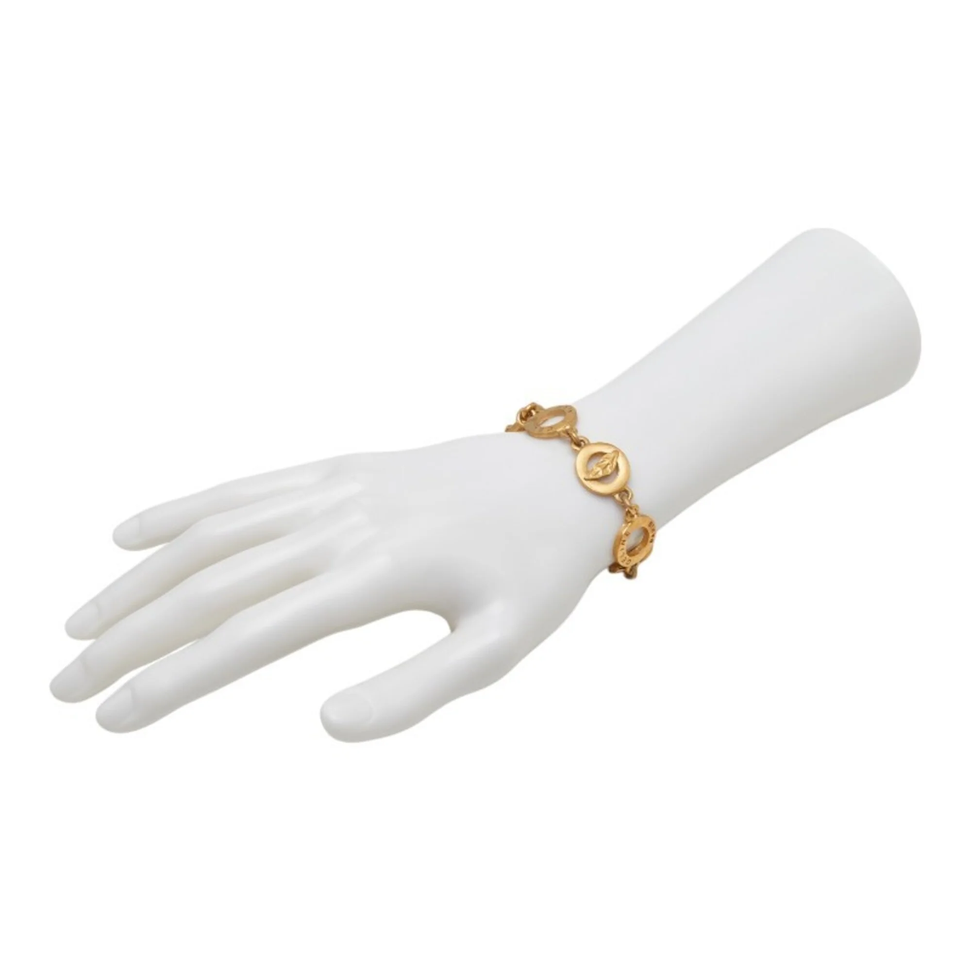 Leaf Motif T-Bar Bracelet Gold - Image 6