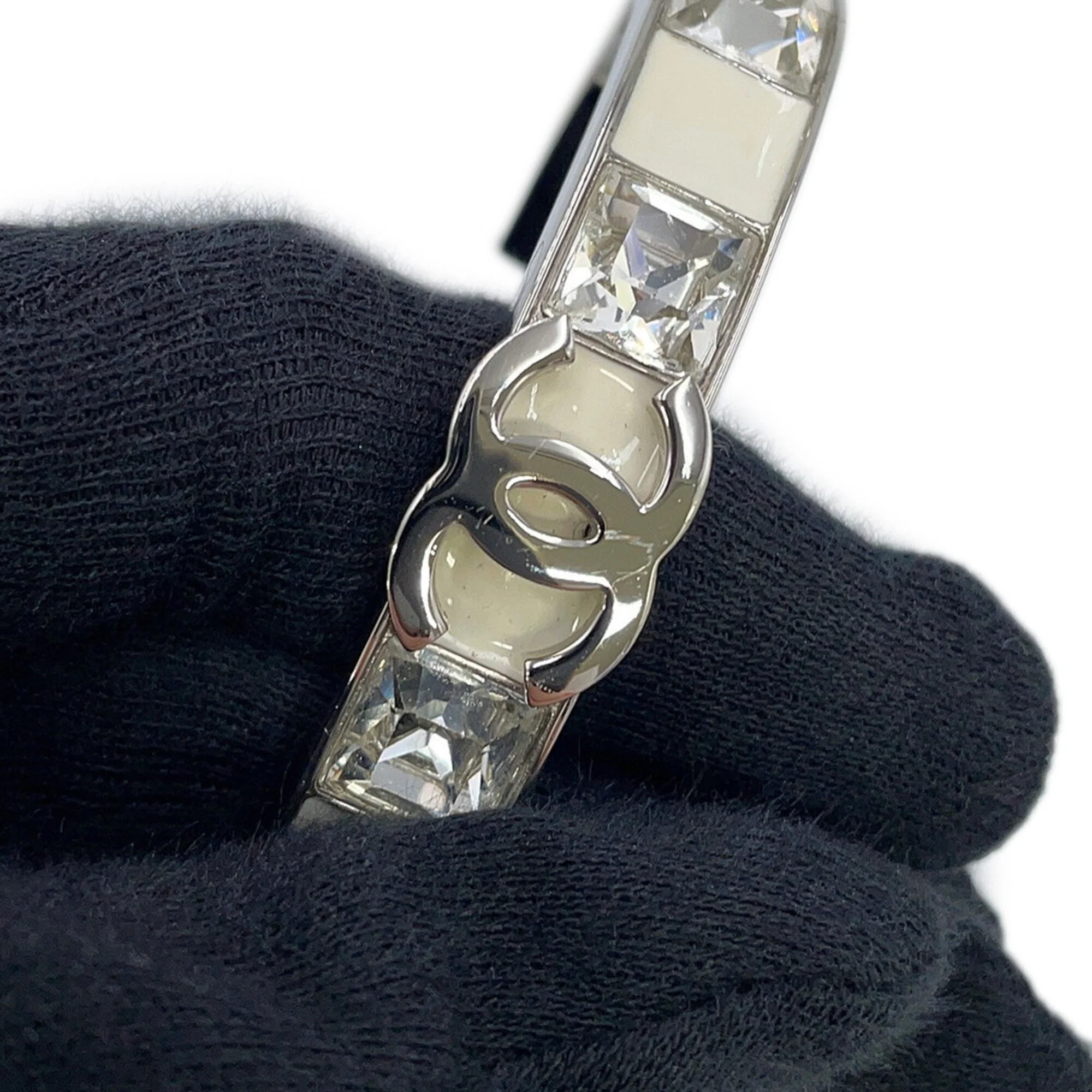 CC Logo Bracelet Silver-Tone Metal - Image 9