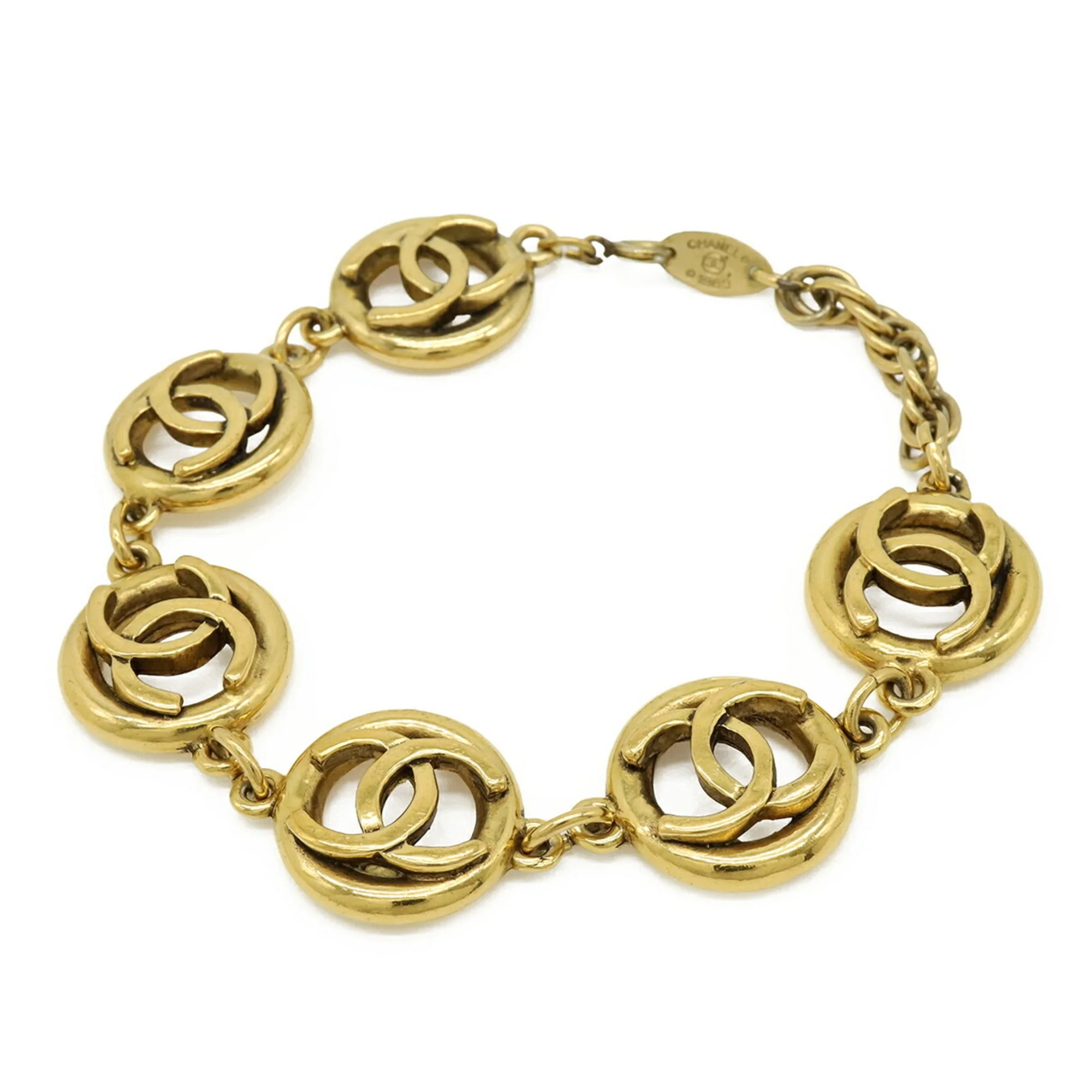 CC Logo Chain Circle Bracelet Metal