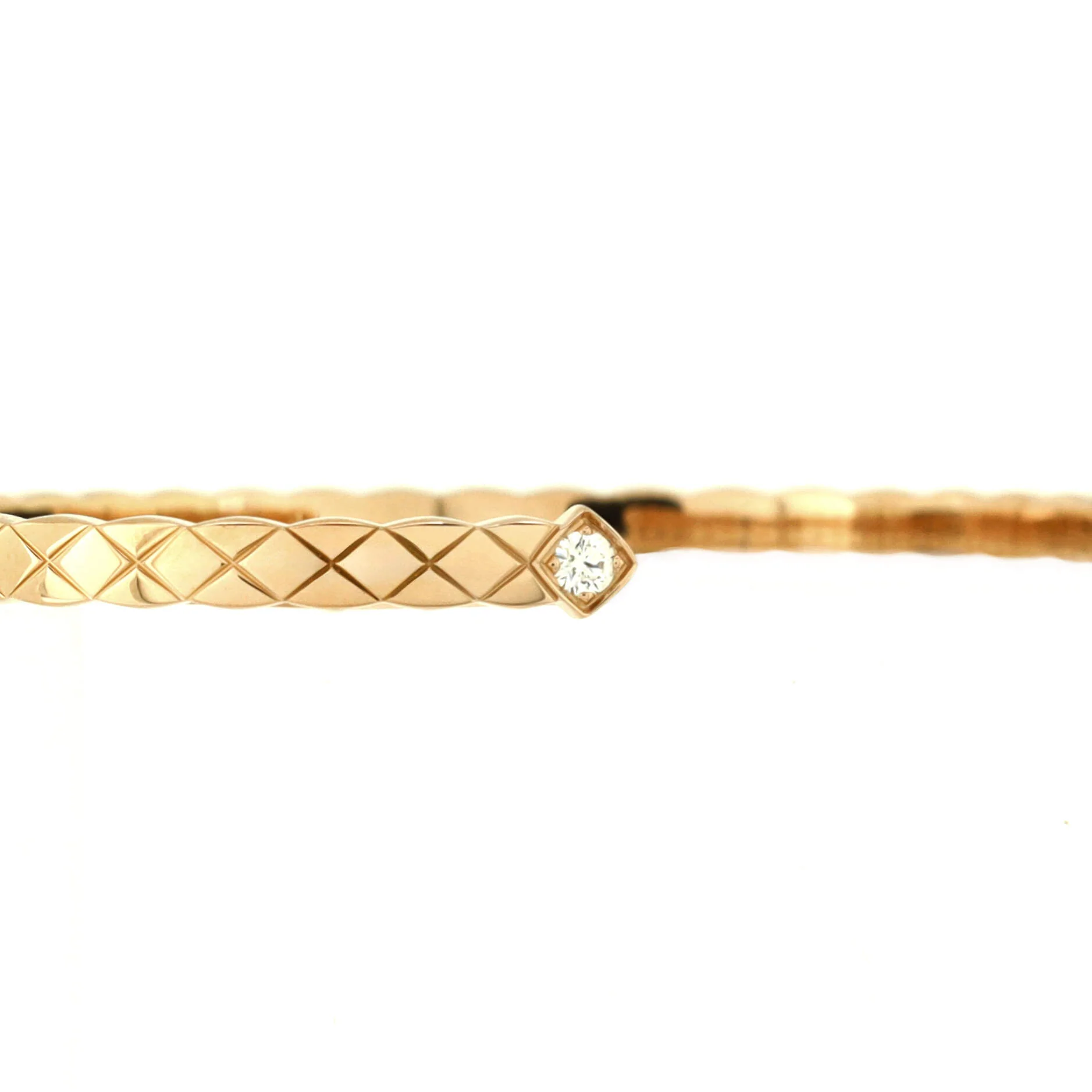 Coco Crush Cuff Bracelet 18K Beige Gold with Diamonds - Image 3