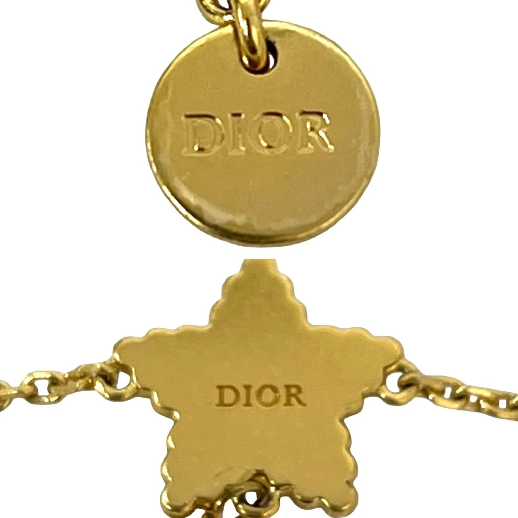 CD Star Motif Bracelet Gold and Faux Pearl - Image 3