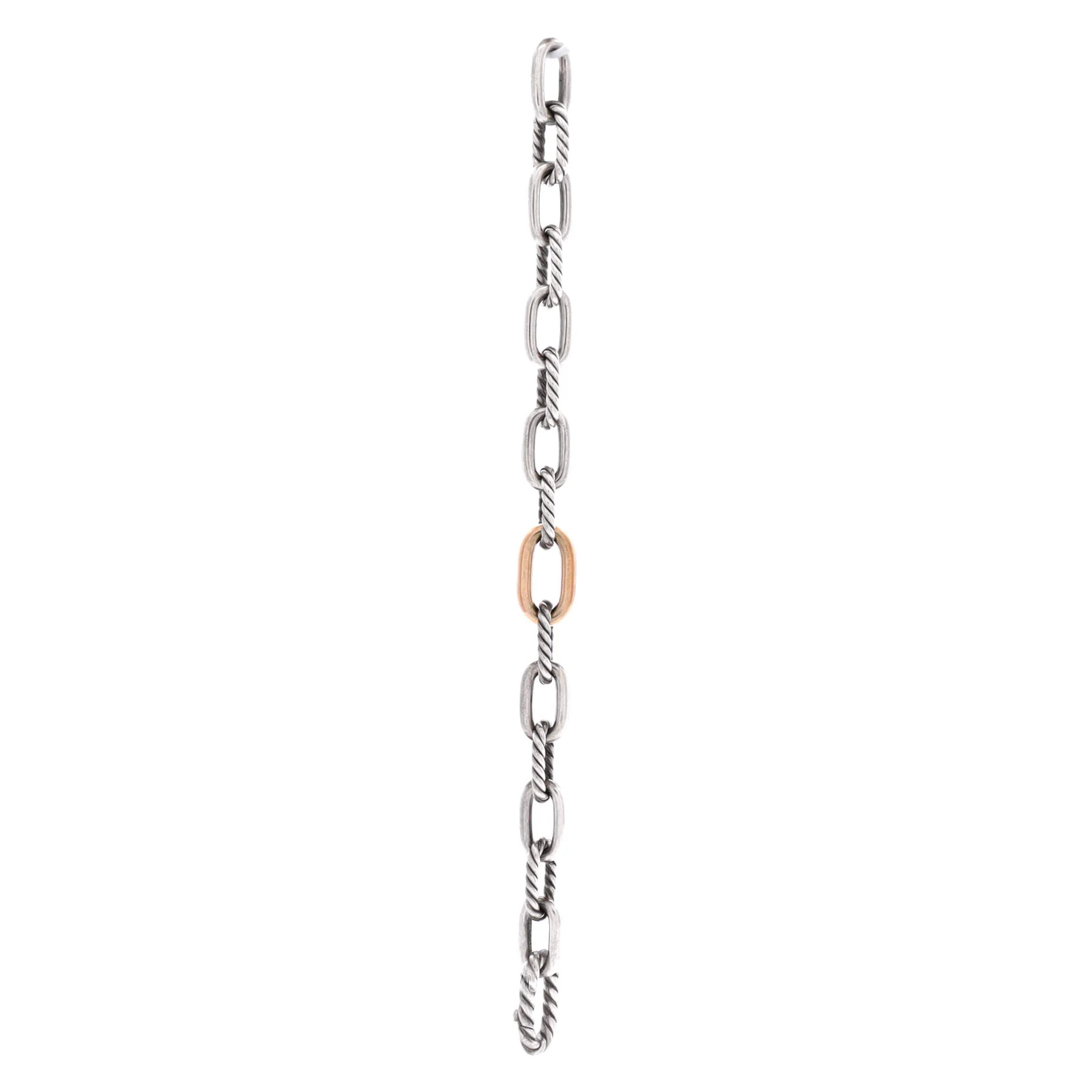 Madison Chain Link Bracelet 18K Yellow Gold and Sterling Silver 8.5mm - Image 3