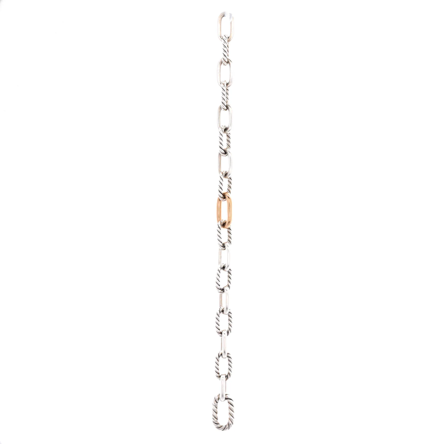 Madison Chain Link Bracelet 18K Yellow Gold and Sterling Silver 8.5mm - Image 3