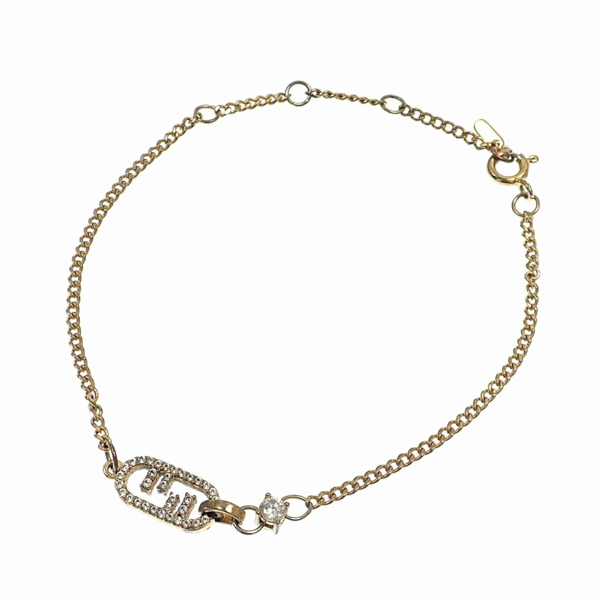 Charm Bracelet Gold With Rhinestones