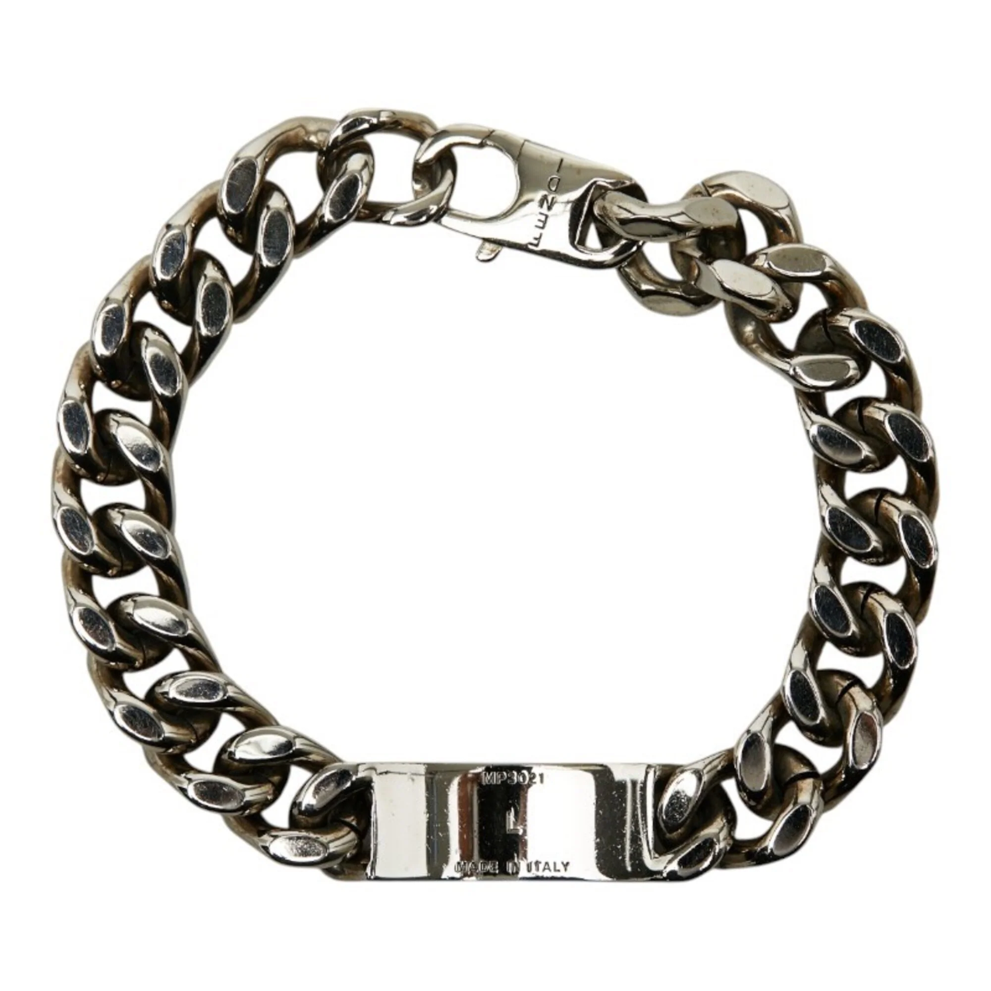 Plate Chain Bracelet Silver Metal - Image 2