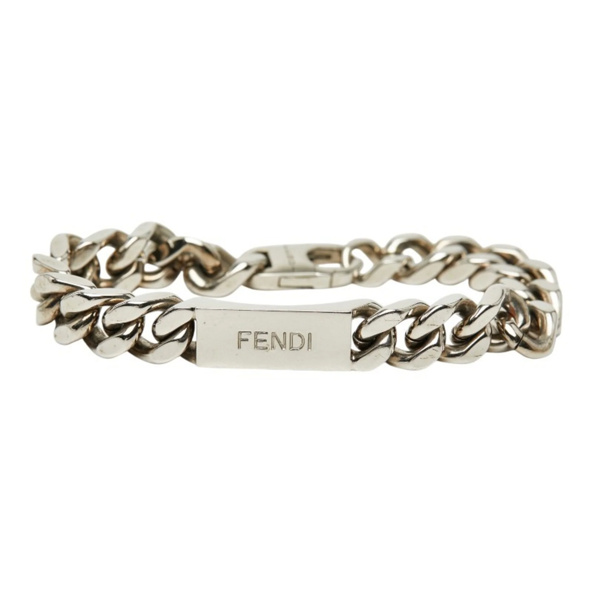 Plate Chain Bracelet Silver Metal - Image 3
