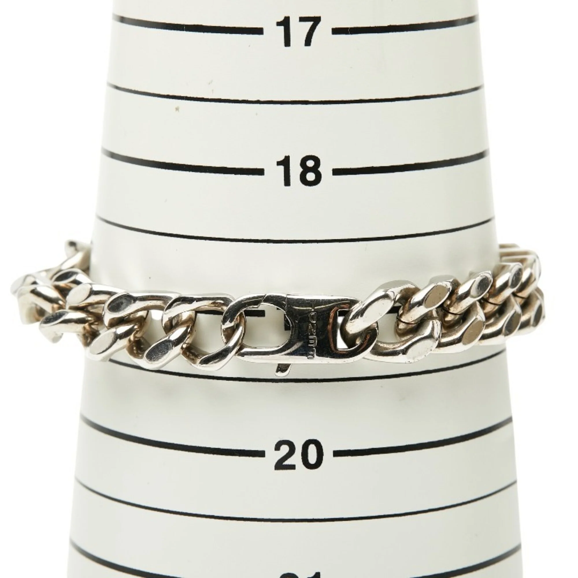 Plate Chain Bracelet Silver Metal - Image 8
