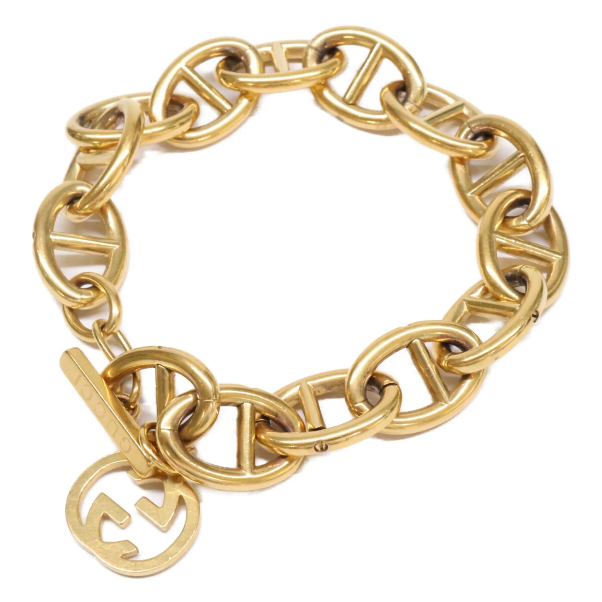 GG Anchor Chain Bracelet Gold Metal