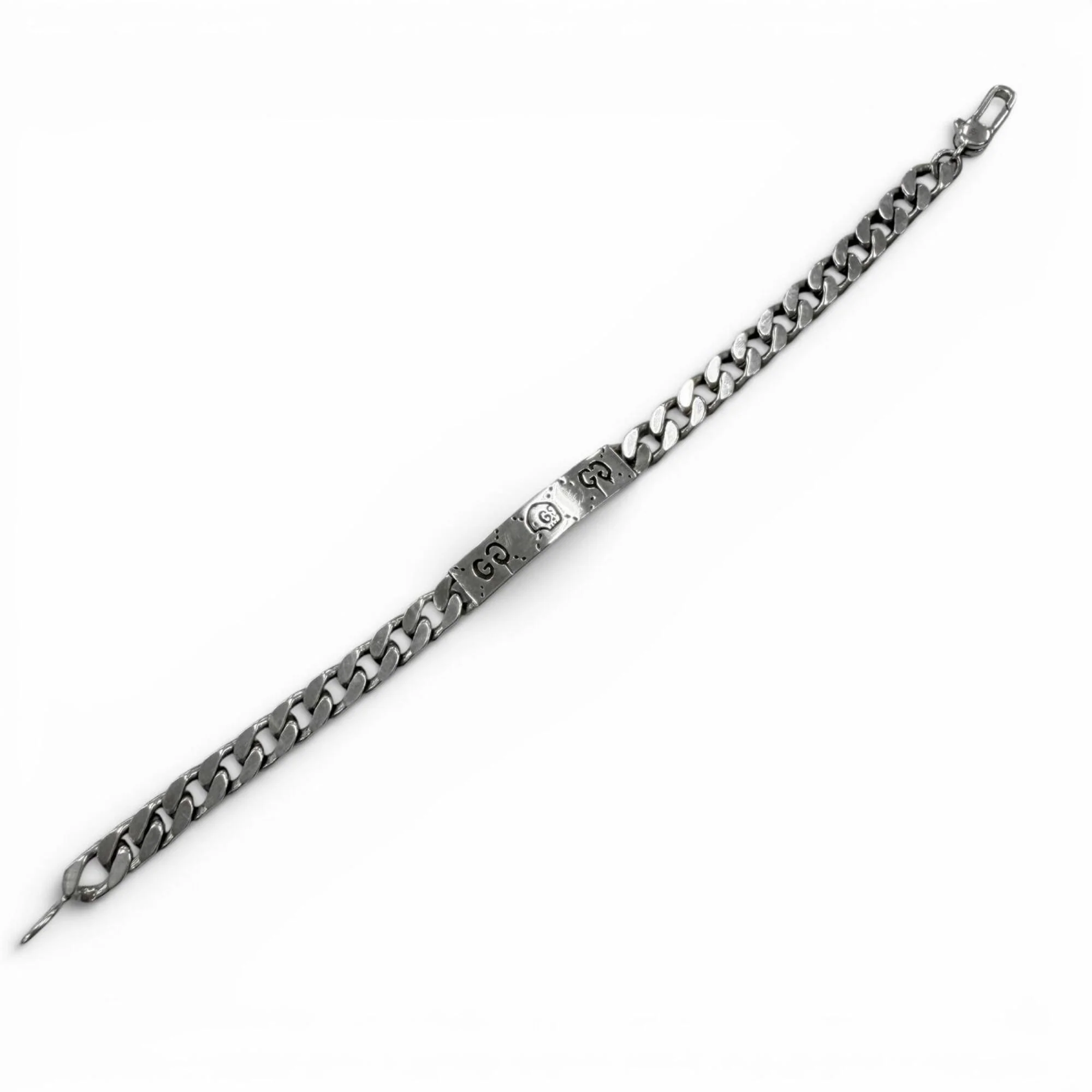 Ghost ID Plate Curb Chain Bracelet Sterling Silver - Image 2
