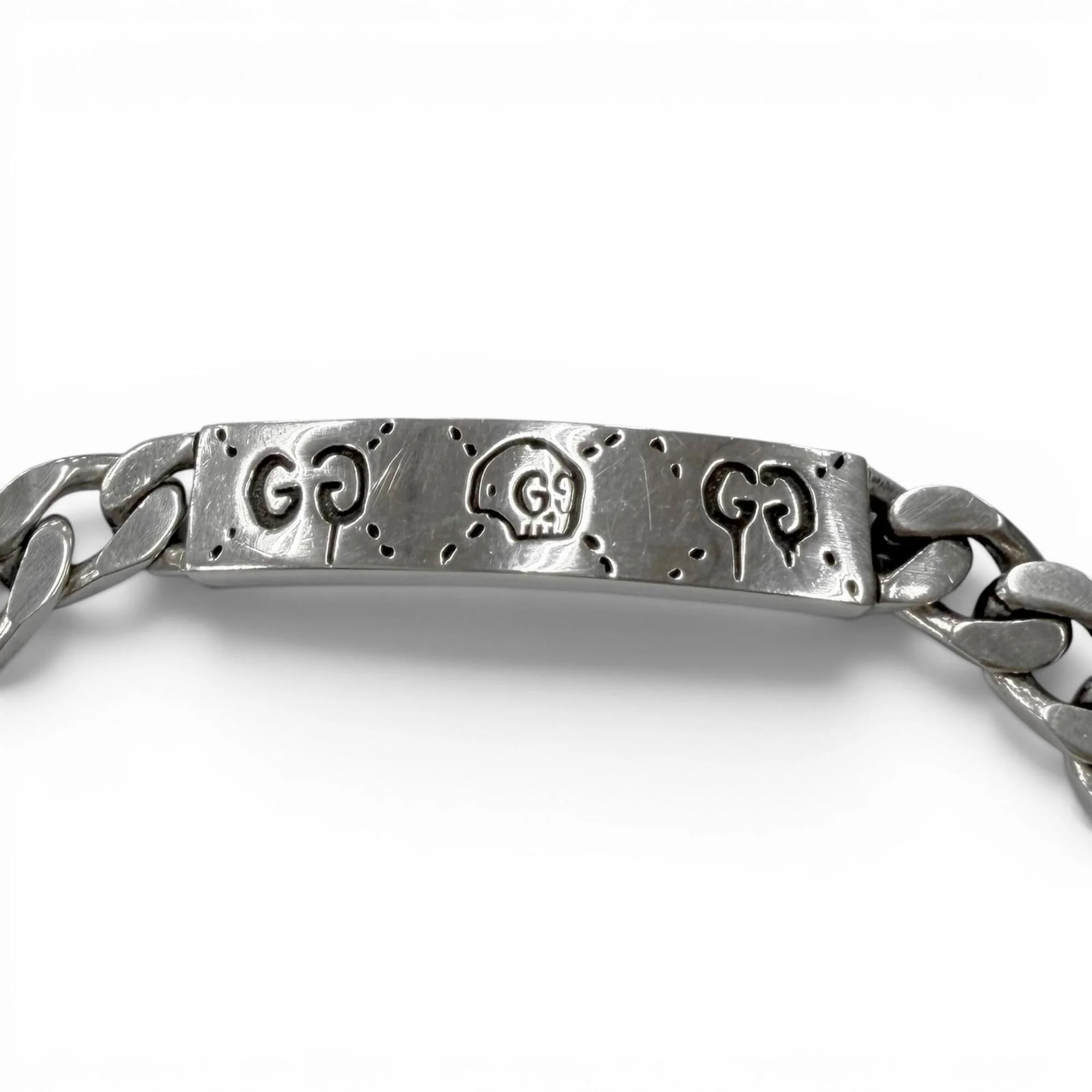 Ghost ID Plate Curb Chain Bracelet Sterling Silver - Image 3