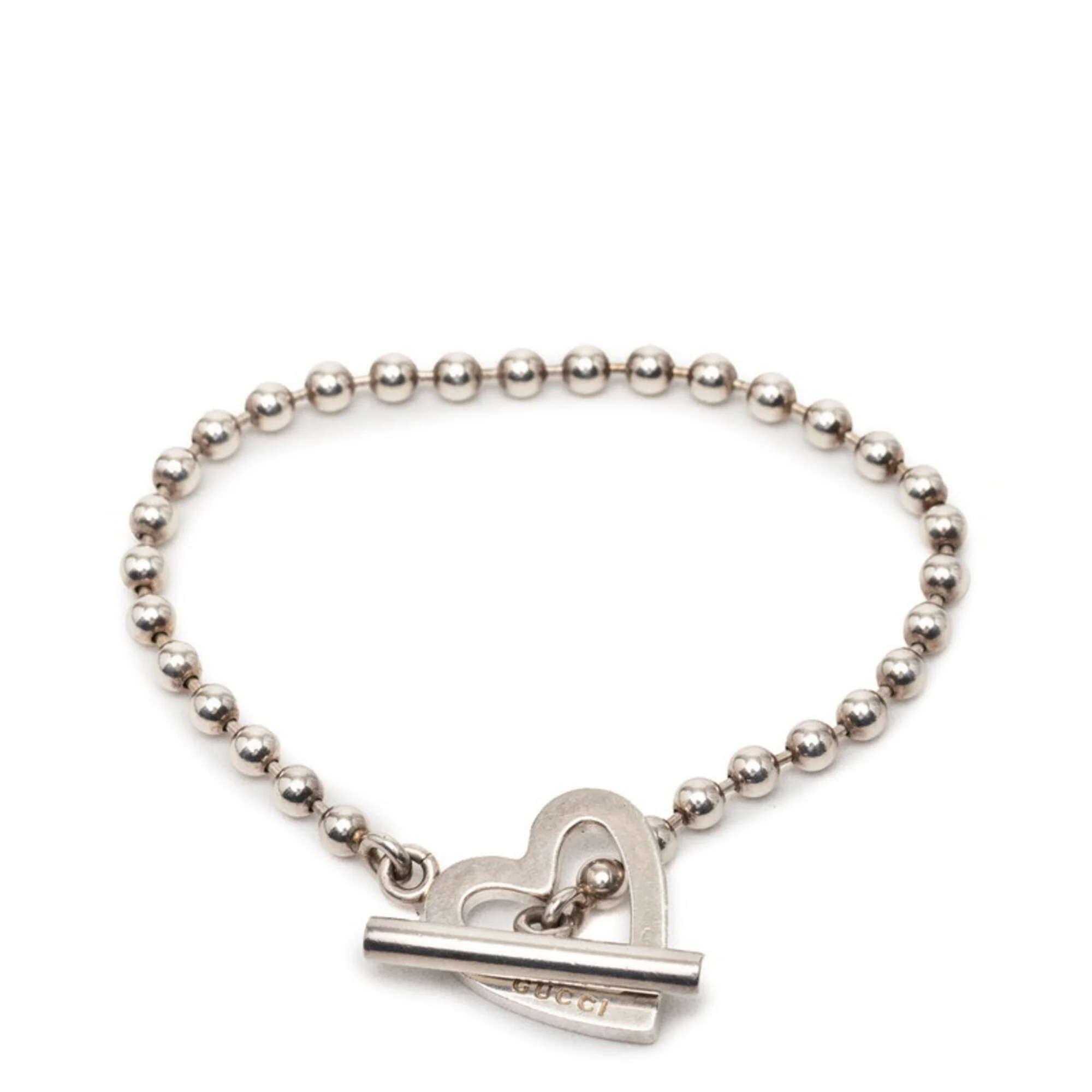 Heart Ball Chain Bracelet Sterling Silver - Image 2