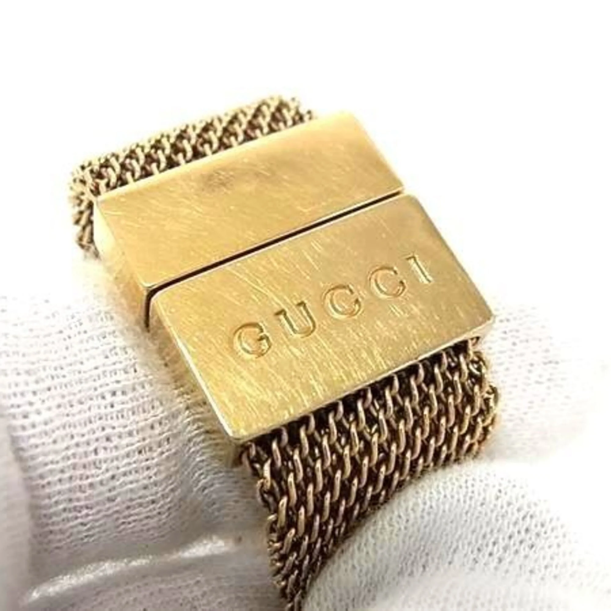 Mesh Bracelet Gold Metal - Image 4