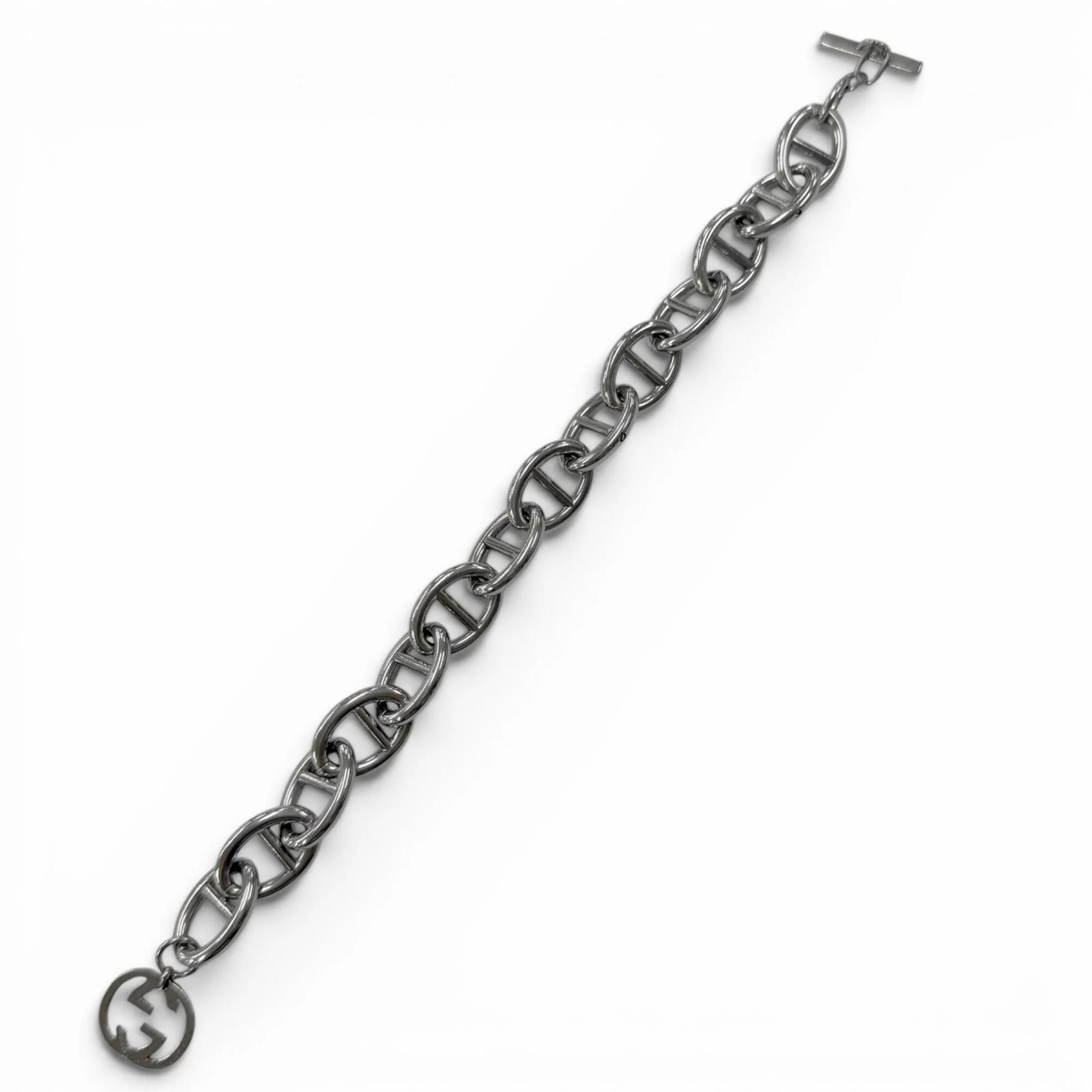 Vintage Anchor Chain Interlocking G Bracelet Sterling Silver - Image 2