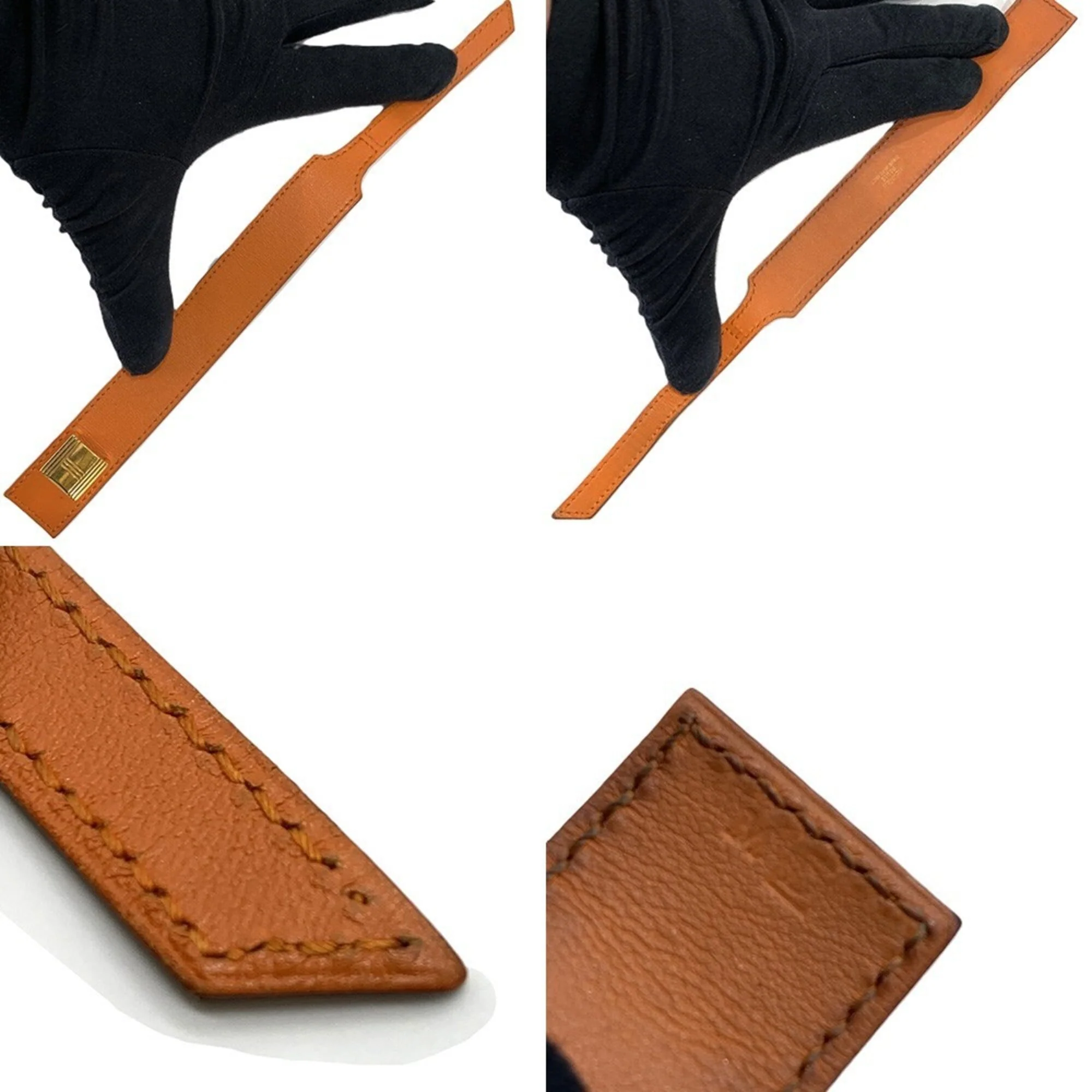 Artemis Bracelet Orange Leather - Image 4