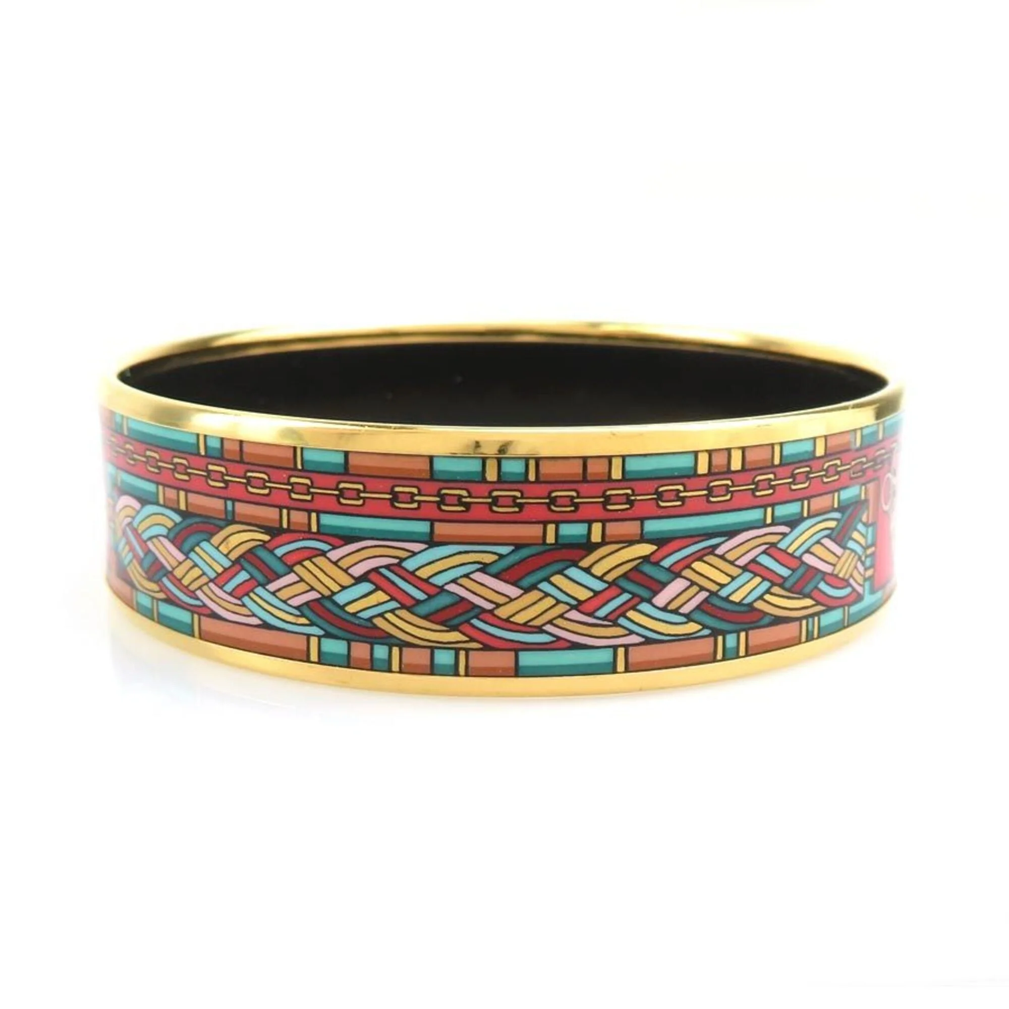 Bangle Bracelet Enamel and Metal Gold Multi-color - Image 3