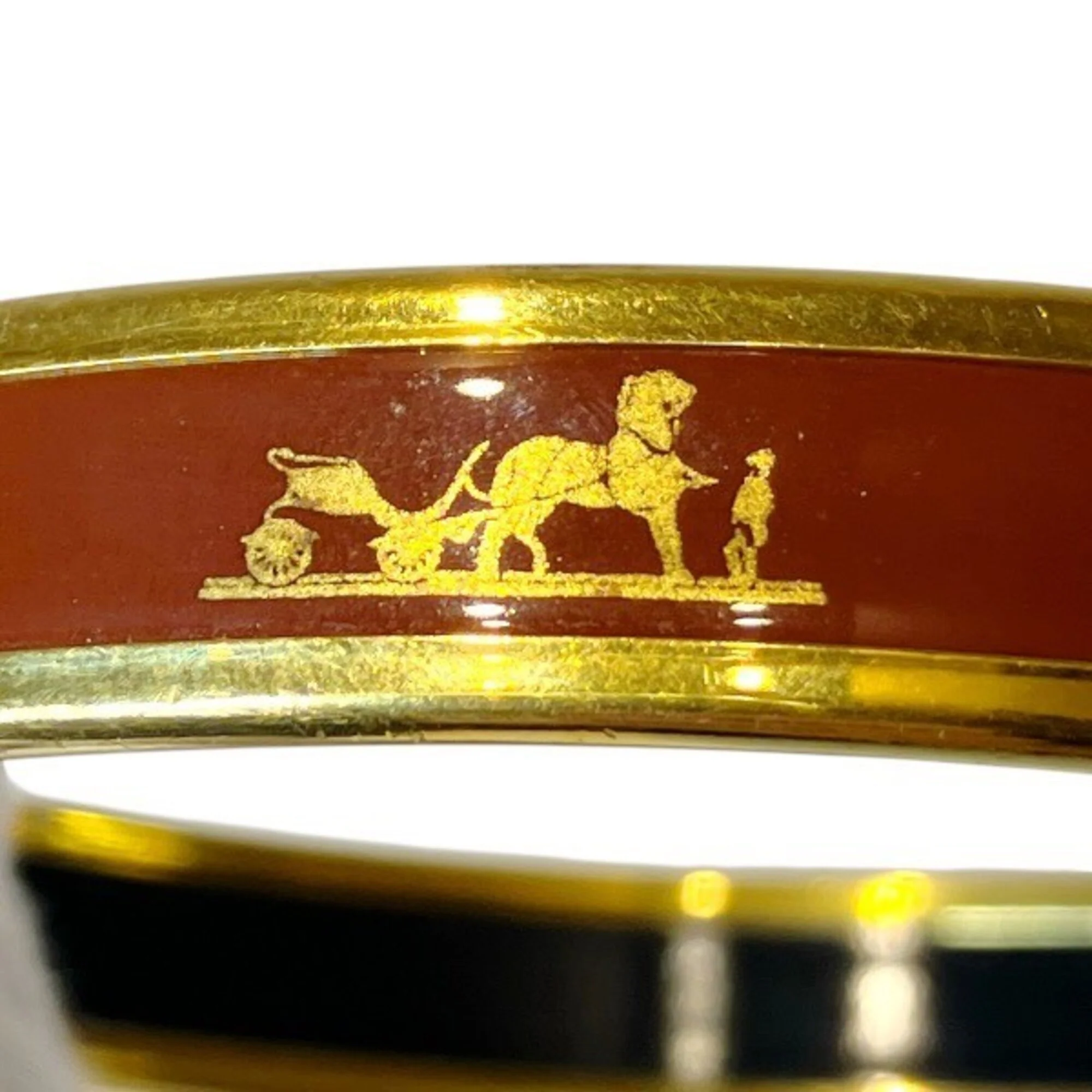 Bangle Cloisonné and Enamel Gold Red Bracelet - Image 6
