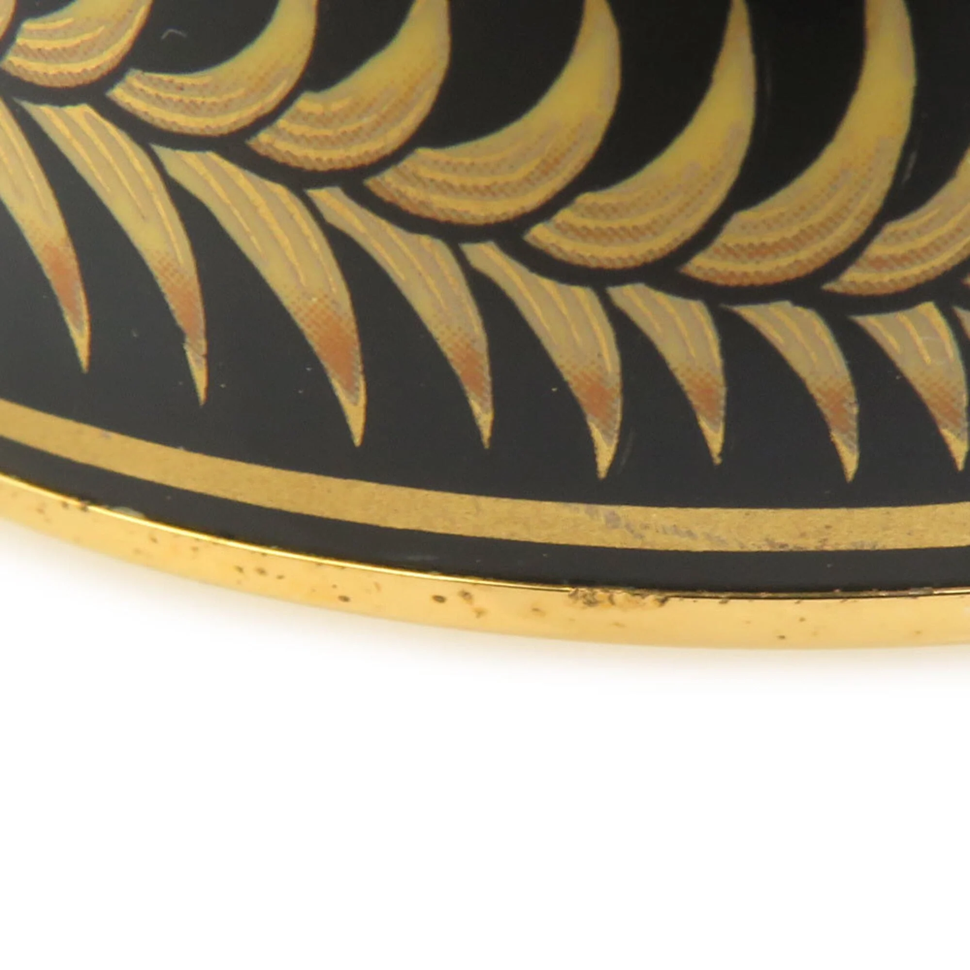 Bangle Enamel and Metal Black and Gold Bracelet - Image 6