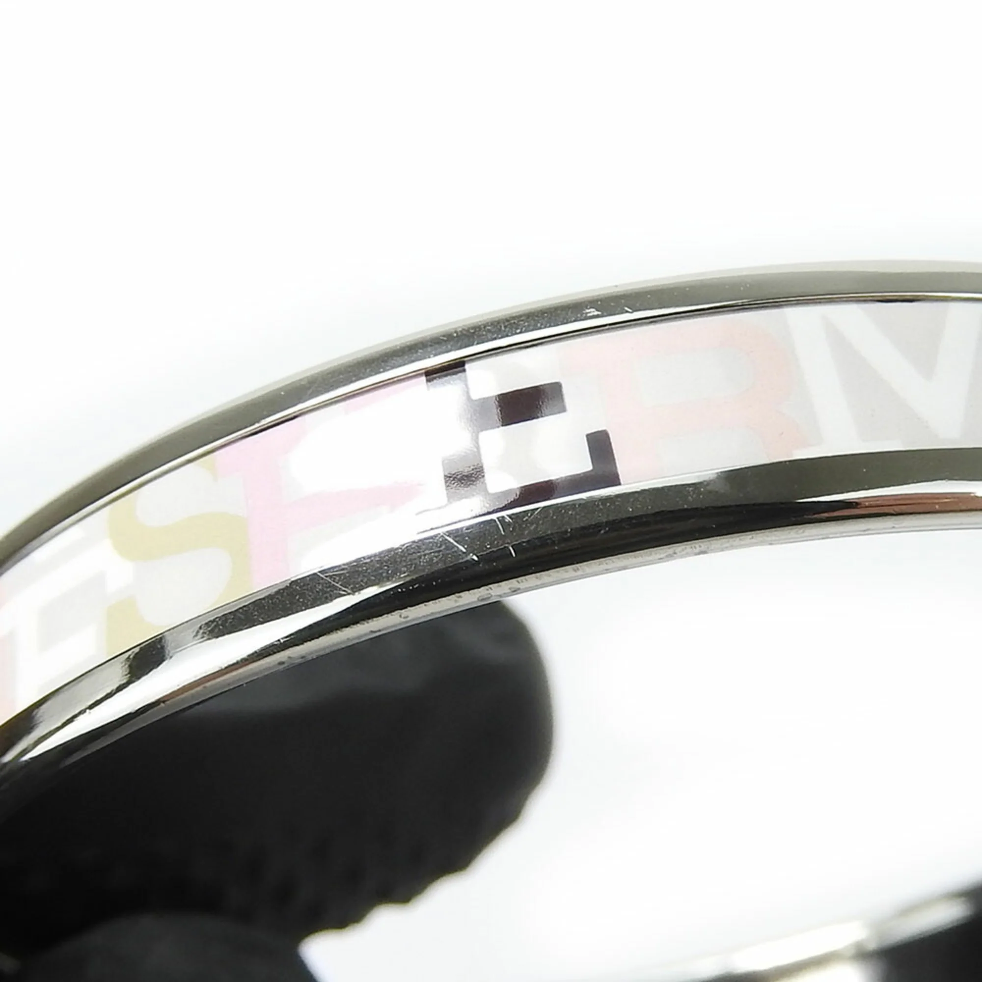 Bangle Enamel and Metal Light Gray Multi-Color Bracelet - Image 7